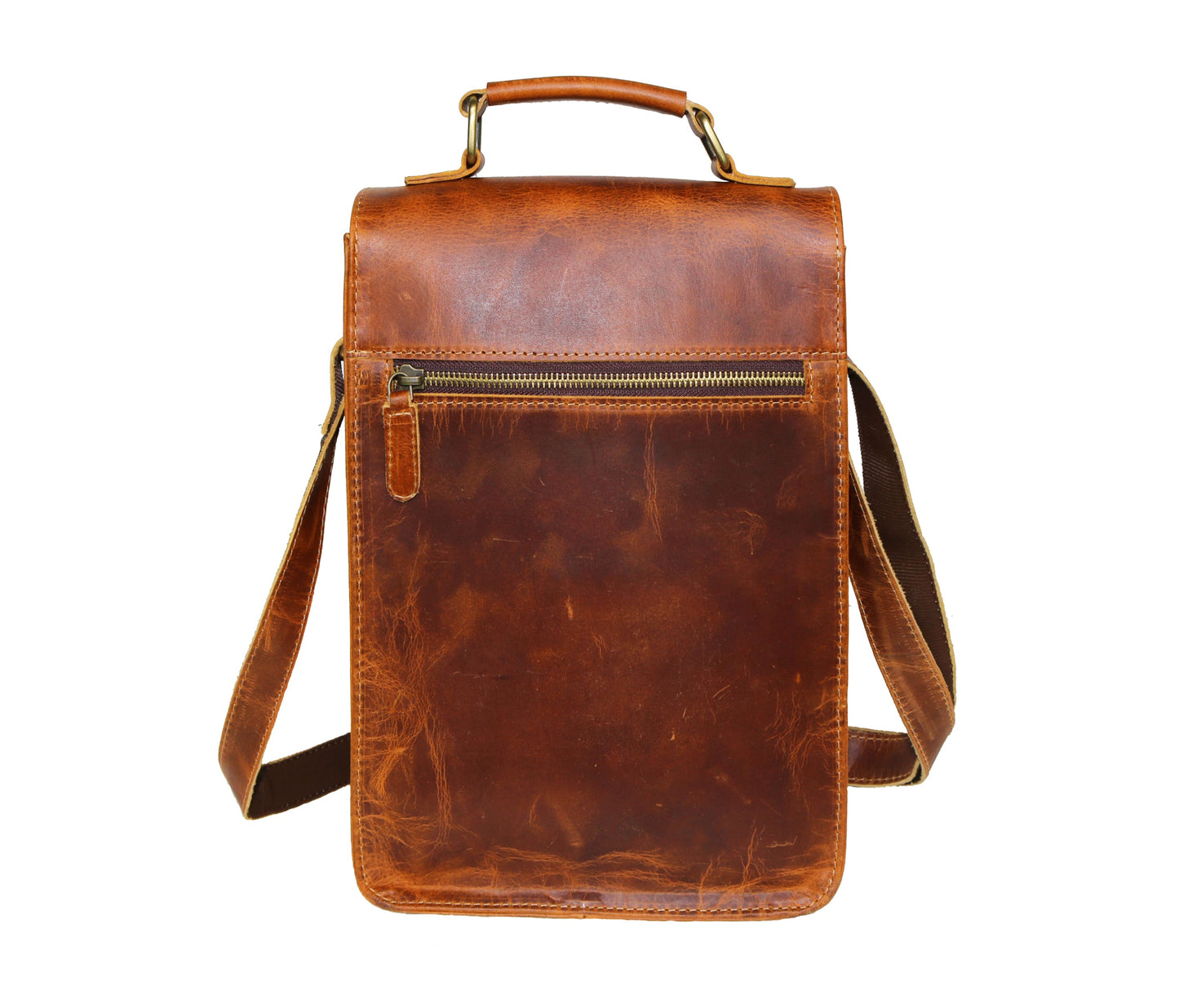 Crafted From 100% Genuine Buffalo Leather This Compact Yet Spacious Crossbody Bag Combines Rugged Durability With Refined Aesthetics. Measuring 13" (33 Cm) In Height, 10" (25 Width, And 3.5" (9 Depth, It’s Designed For Smart Internal Organization Of Daily Essentials. The Interior Includes A Roomy Main Compartment, Tablet Sleeve, Large Zip Pocket, Phone/medicine Pouch, Pen Holders. Exterior Quick-access Pockets front Rear make It Perfect Personalized Customized Gift Men Women, Ideal As Birthday Or Graduation