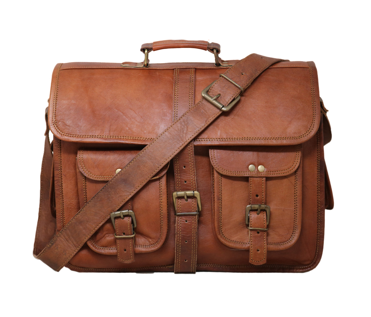 This Vintage-style Leather Briefcase Is A Personalized, Handcrafted Gift For Men And Women, Ideal Professionals Who Value Rugged Elegance Function. Made From Genuine Full-grain Buffalo Leather, It Features Padded Laptop Compartment (Up To 15.6”), Dual Front Buckle Pockets, Adjustable Shoulder Strap, Top Handle. Perfect Graduation Gift, Birthday Or Executive Companion Office, University, Travel—this Customized Satchel Blends Timeless Charm With Modern Utility Durability.
