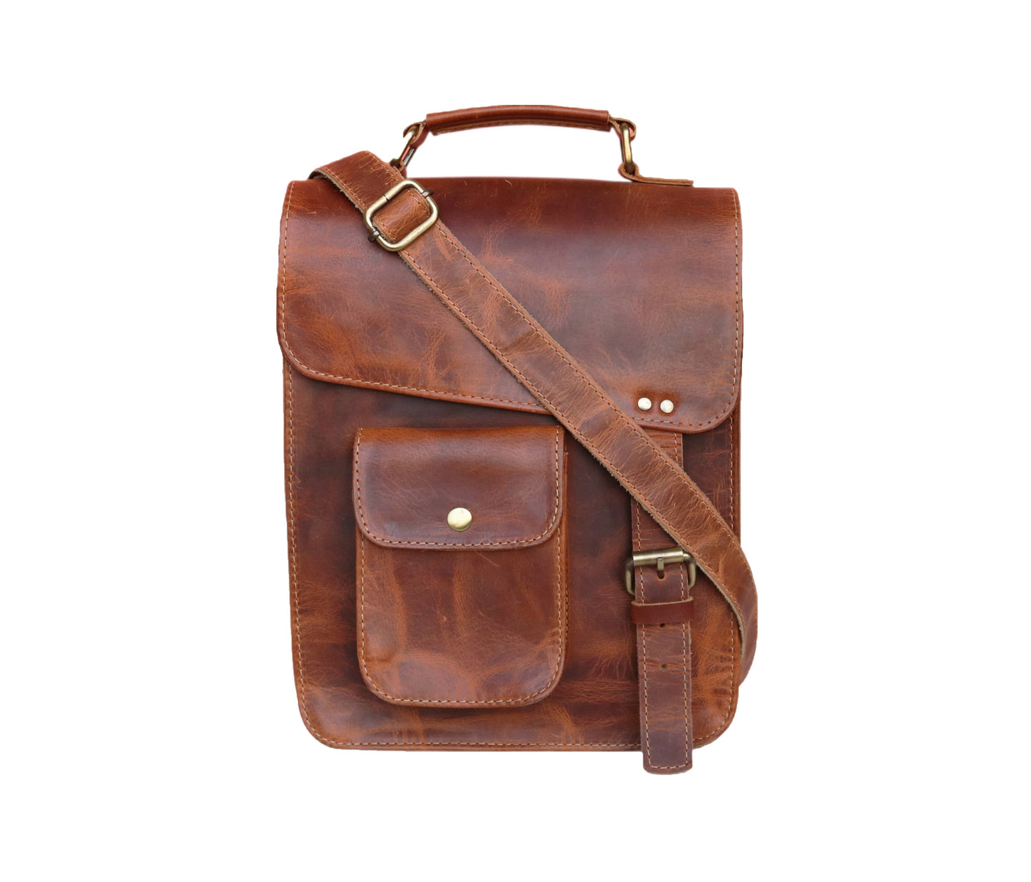 This Handcrafted Vintage Leather Messenger Bag Is Made From Premium Full-grain Leather, Featuring A Rich Rustic Brown Finish Perfect For Everyday Use. Designed As Crossbody Men And Women, It Includes An Adjustable Strap, Top Handle, Front Quick-access Pocket, Secure Flap Closure. Stylish Yet Functional Choice Work Or Travel, It’s Personalized Customized Gift Him Her—ideal Birthday Gift, Graduation Timeless Keepsake.