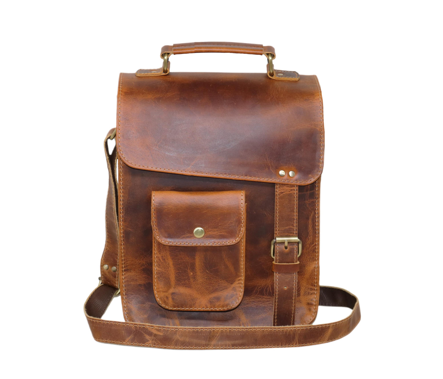 This Handmade Vintage Messenger Bag, Crafted From Genuine Buffalo Leather, Blends Rugged Elegance With Daily Utility. Featuring A Concealed Push-lock, Brass Hardware, Ykk Zipper, And Adjustable Strap, It’s Ideal As Leather Office Or Crossbody Bag. Top Handle Durable Stitching, Built To Last. Perfect Personalized Customized Birthday Graduation Gift For Men Women Seeking Timeless Style Reliable Functionality.