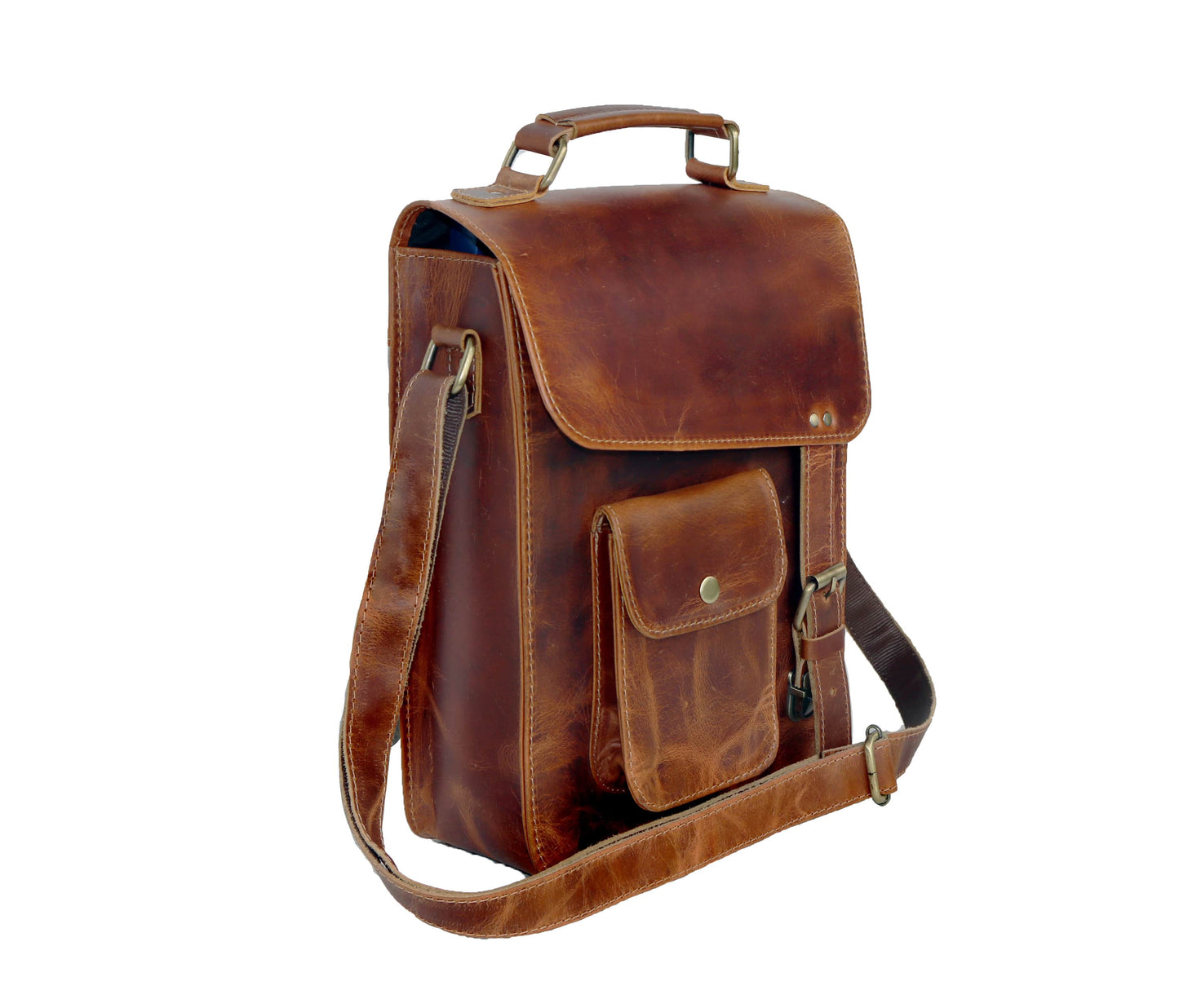 This Handcrafted Leather Messenger Bag, Made From Full-grain Rustic Brown Leather, Blends Vintage Charm With Everyday Function. Featuring A Spacious Main Compartment, Adjustable Strap, Sturdy Handle, And Antique Brass Hardware, It’s Perfect For Books, Tablets, Or Daily Essentials. Ideal Both Men Women, It Makes Thoughtful Personalized Customized Birthday Graduation Gift. Stylish Crossbody Travel, Work, Casual Outings—built Timeless Appeal Lasting Use.