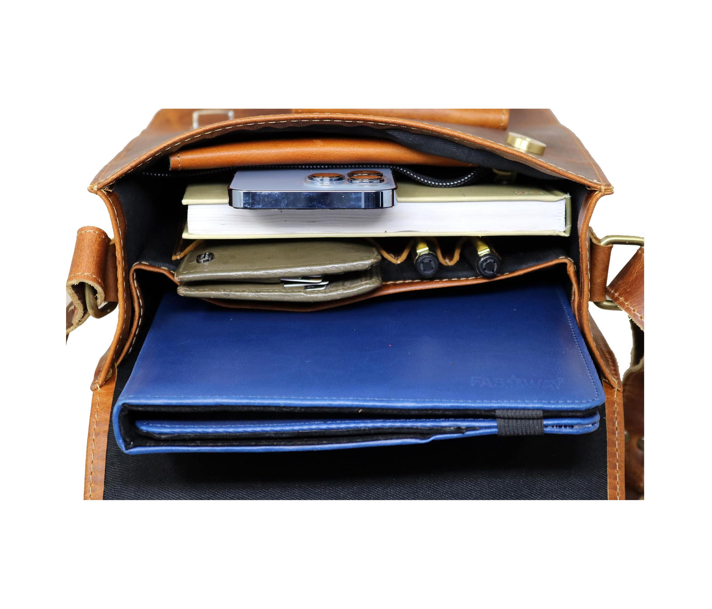 This Compact Leather Sling Bag Features A Highly Organized Interior Designed For Efficient Storage. With Dedicated Tablet Compartment Fitting Devices Up To 13 Inches, Plus Ample Space Notebooks, Wallets, And Phones, It Keeps Essentials Neatly Arranged. Integrated Pen Holders Add Convenience. Crafted Professionals Students, Versatile Makes Perfect Personalized Or Customized Gift Men Women—ideal As Graduation Birthday Gift.