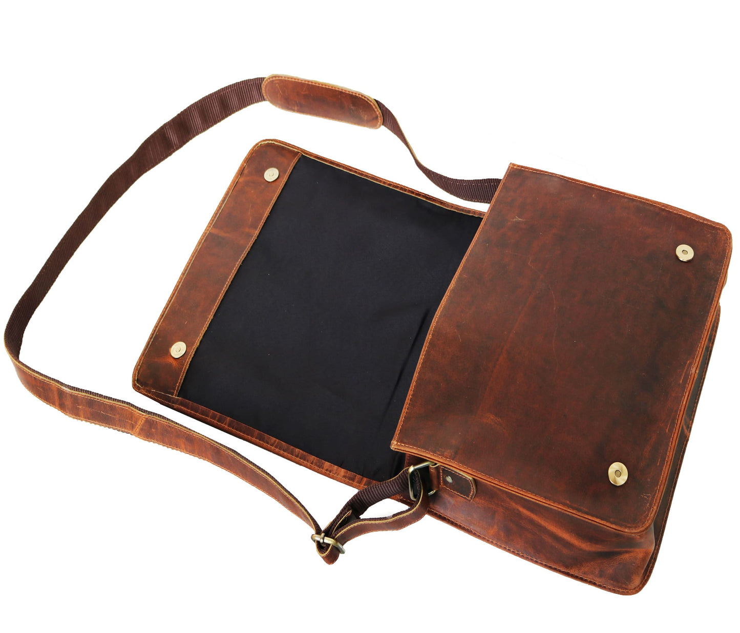 Spacious And Stylish, This Full-grain Leather Messenger Bag Opens To Reveal A Secure, Fabric-lined Compartment Perfect For Laptops, Books, Daily Essentials. Designed With Snap Closures An Adjustable Strap, It's Practical Work, School, Or Travel. Thoughtful, Customized Gift Men Women — Ideal Birthdays, Graduations, Anniversaries Handmade Satchel Delivers Durability, Elegance, Personalized Charm In One Timeless Piece.