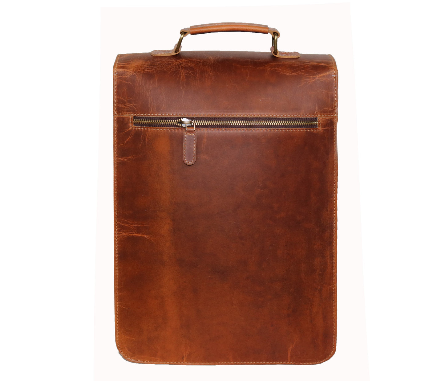 Simplicity Meets Functionality In The Refined Rear Design Of This Vertical Leather Messenger Bag—a Personalized, Customized Gift For Men And Women Who Appreciate Minimal Elegance. Handcrafted From 100% Genuine Buffalo Leather, Its Smooth Back Panel Features A Sturdy Ykk Zipper Quick Access To Essentials. With Structured Build Top Handle, It’s Timeless Graduation Gift, Birthday Or Everyday Companion Professionals Travelers