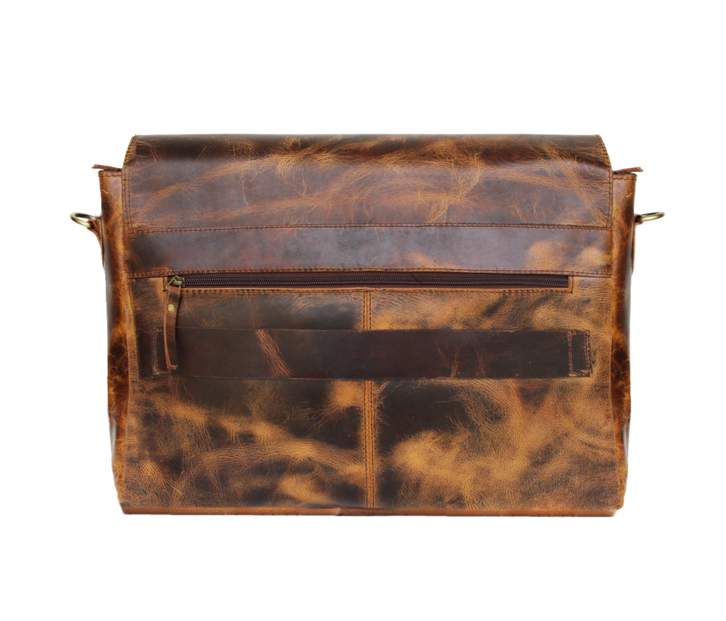 ChatGPT said:
This handcrafted vintage leather messenger bag is the perfect personalized and customized gift for men and women, blending rugged style with practical design. Made from full-grain buffalo leather with a beautifully distressed finish, it features a rear zippered pocket for quick-access items and a sturdy trolley sleeve for travel ease. Ideal as a birthday gift, graduation gift, or everyday essential, its antique brass hardware adds rustic charm suited for both casual and professional use.