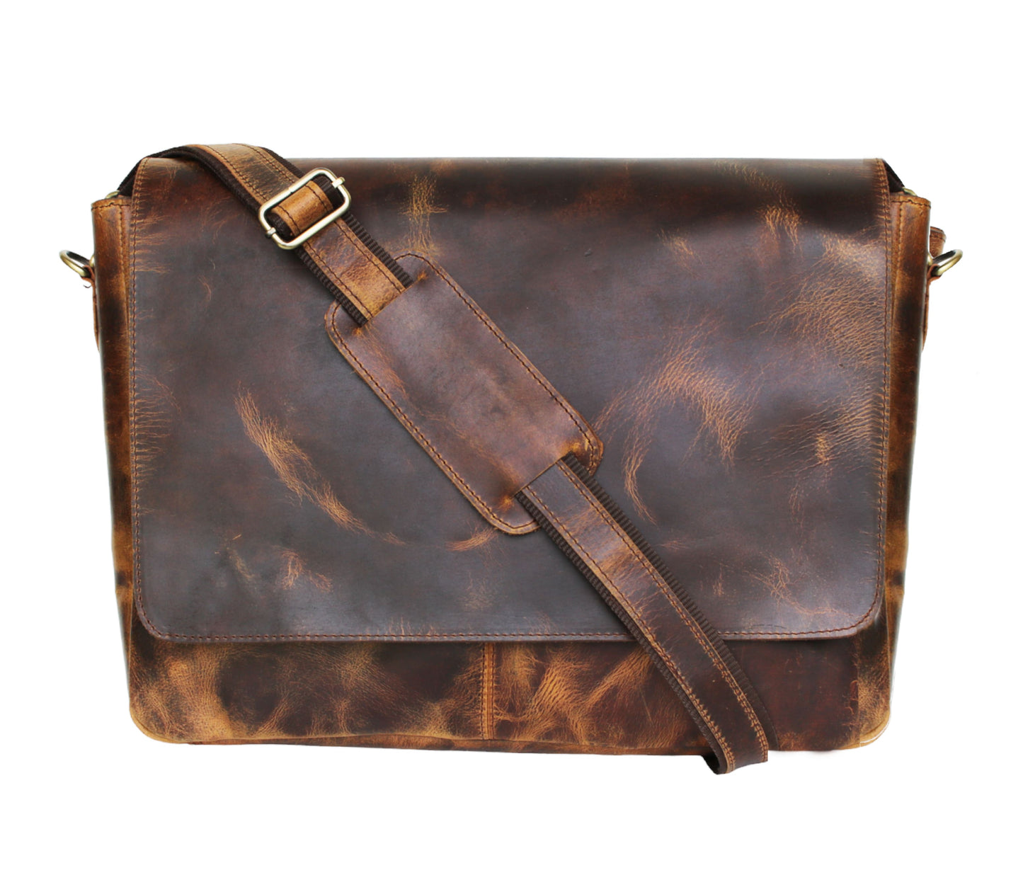 This Vintage-style Distressed Leather Messenger Bag In Rugged Dark Brown Makes A Perfect Personalized Gift For Men And Women. Handcrafted From Premium Full-grain Leather, It Features Broad Padded Shoulder Strap Comfort Minimalist Flap Urban Appeal. Ideal Carrying Laptops Essentials, It’s Stylish Graduation Gift, Birthday Or Customized Work Professionals, Students, Travelers Who Appreciate Both Timeless Elegance Daily Functionality.