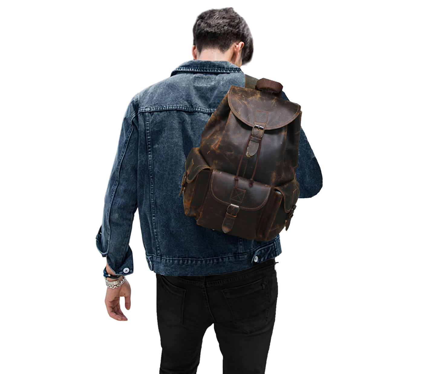 Command Attention On Your Commute With This Handcrafted Vintage Leather Backpack—expertly Designed For Professionals Who Value Both Style And Substance. Made From Rich Full-grain Buffalo Leather, It Combines Rugged Character Everyday Functionality. Multiple Front Side Compartments Keep Work Essentials Organized, While The Spacious Main Interior Easily Fits A Laptop, Documents, Tech Gear. Wide, Adjustable Shoulder Straps Ensure Long-lasting Comfort During Travel, Workdays, Or Daily Commutes.