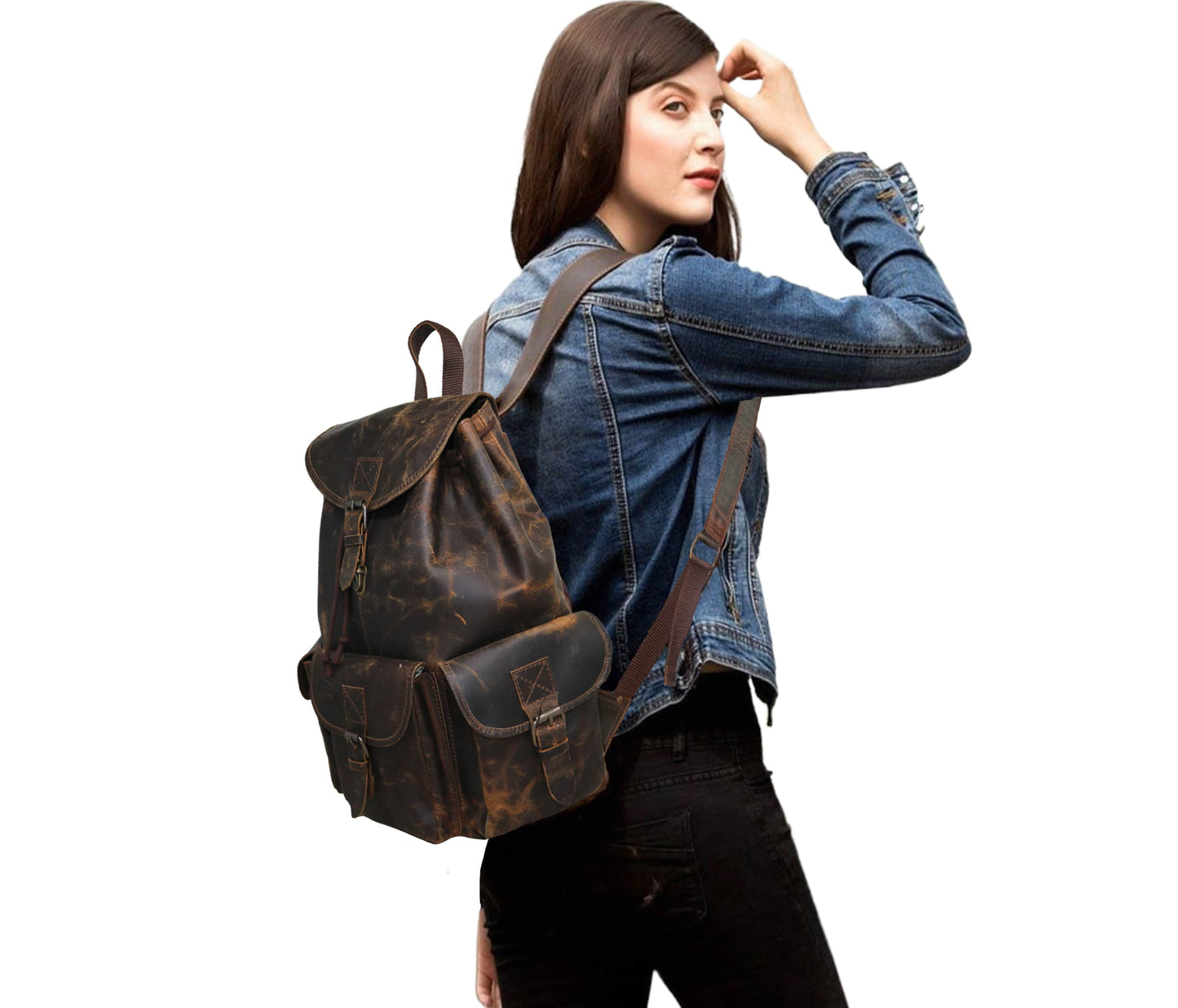 Step Out In Timeless Style With This Handcrafted Vintage Leather Backpack—made From 100% Genuine Buffalo And Perfect As A Personalized Or Customized Gift For Men Women. Its Rugged Finish Functional Design Make It Ideal Graduation Gift, Birthday Stylish Everyday Companion. Spacious Compartments, Secure Closures, Wide Straps Ensure Comfort Practicality Work, Travel, Casual Outings Touch Of Classic Charm.
