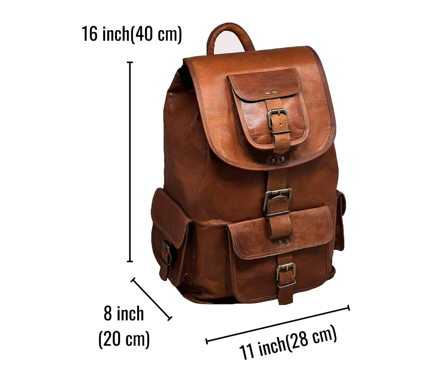 Crafted From Premium Full-grain Leather, This Brown Leather Backpack For Men Offers A Timeless Rugged Style With Natural Textured Finish. Its Spacious Design (16 Inch Height, 11 Width, 8 Depth) Makes It Perfect As Men’s Laptop Bag, Travel Backpack, Or Work Bag. Multiple Pockets Keep Your Essentials Organized, While Adjustable Straps Ensure Comfort. Ideal Office, College, Outdoor Use, Durable Bag Is Designed Who Value And Functionality.