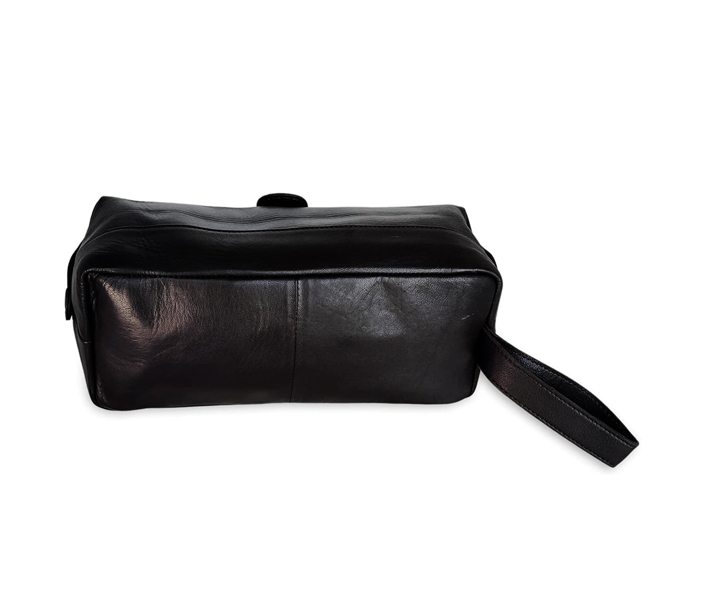 Handmade Black Leather Travel Pouch Designed For Stylish Organization And Durability. Measuring 10x5 Inches, This Premium Dopp Kit Stores Grooming Tools, Skincare, Shaving Essentials With Ease. Featuring A Smooth Zip Closure Sturdy Handle, It’s Perfect Vacations, Business Trips, Or Daily Use. Timeless Unisex Toiletry Case Best Organizer Usa—ideal As Personalized Customized Birthday Gift, Graduation Gift Men Women.