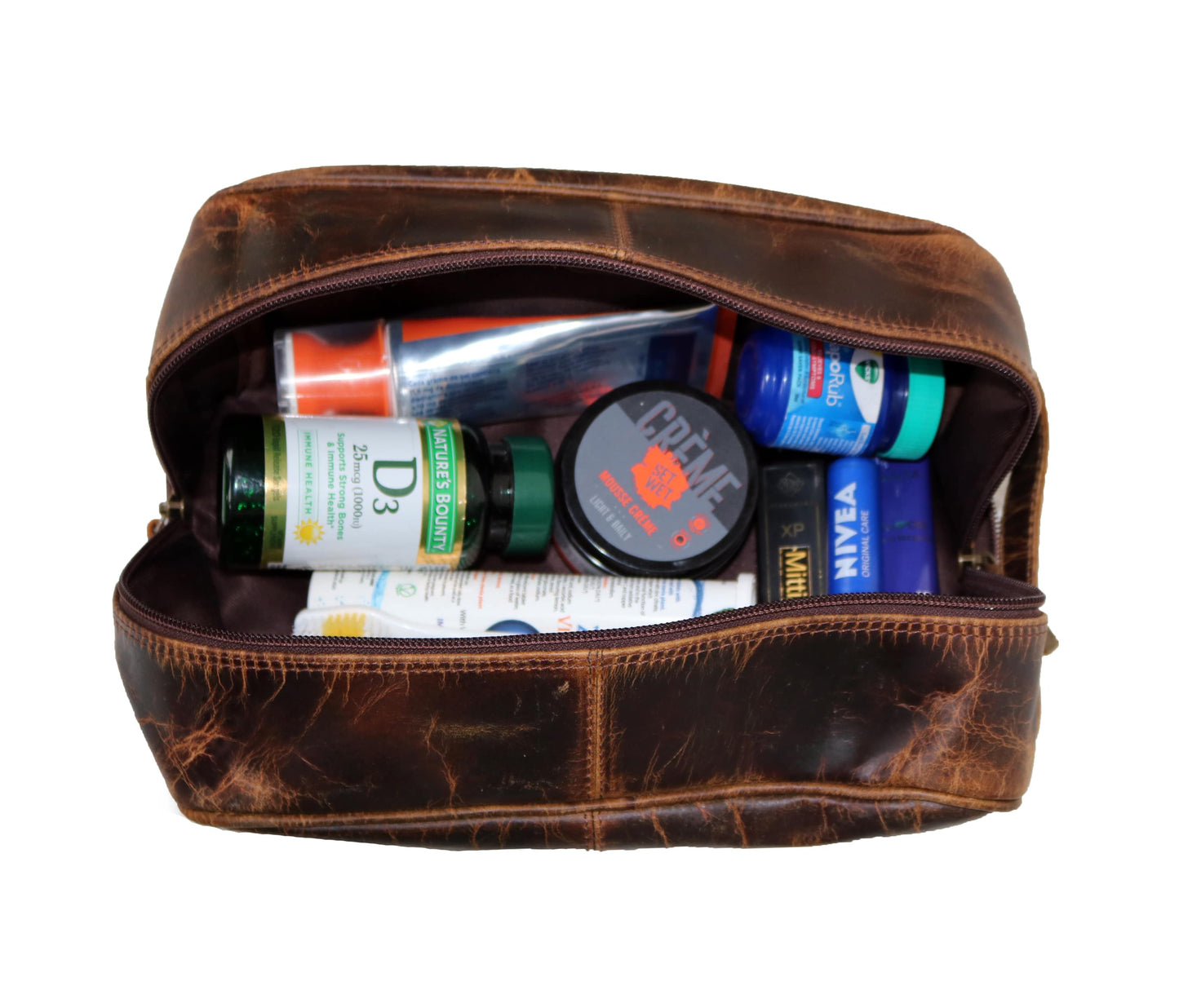 This Genuine Leather Toiletry Bag Is A Luxury Men’s Dopp Kit, Handcrafted From Premium Buffalo Hide. Perfect For Storing Shaving Gear, Vitamins, And Travel Essentials, It Features Compact, Tsa-approved Design With Vintage Charm. Durable Stylish, It’s Ideal Business, Gym, Or Vacations. Thoughtful Personalized Birthday Gift, Graduation Customized Gift Men Women Who Value Rugged Elegance Timeless Functionality.