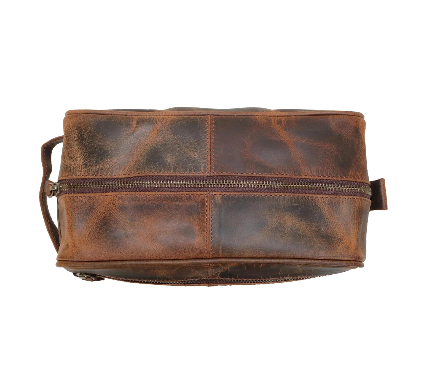 A Sleek Top-view Of This Handmade Leather Travel Pouch Reveals Its Genuine Distressed In Rich Vintage Brown. With Smooth Zipper And Full-length Opening, It Offers Easy Access To Grooming Tools Or Cosmetics. Compact Yet Durable, Fits Perfectly Luggage Backpacks. Ideal For Adventures Daily Use, Toiletry Case Makes Personalized Birthday Gift, Graduation Customized Gift Men Women Who Value Style Function.