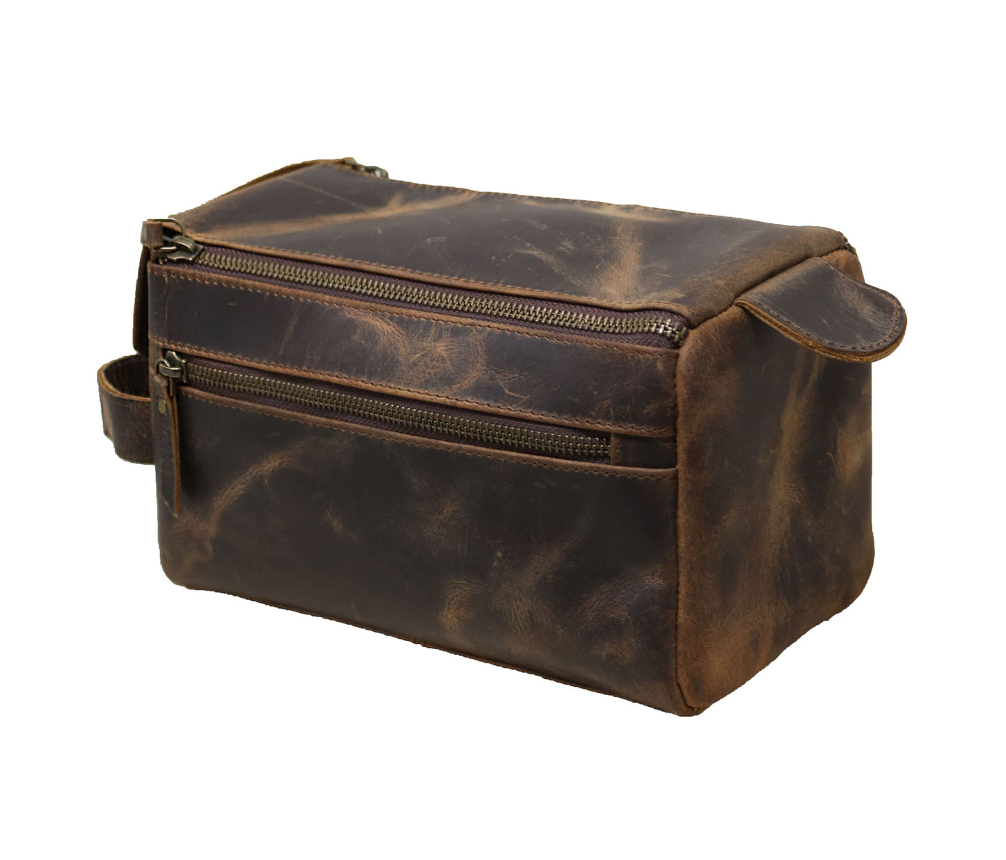 Crafted From High-quality Full-grain Leather, This Durable Dopp Kit Features A Roomy Main Compartment, Secure Zippers, Front Pocket, And An Easy-grip Side Handle. Ideal For Organizing Shaving Tools, Grooming Essentials, Or Travel-size Bottles. Vintage-style Travel Organizer That Blends Timeless Elegance With Function—makes Perfect Personalized Birthday Gift, Graduation Customized Gift Men Women Who Appreciate Rugged Charm Practical Luxury.