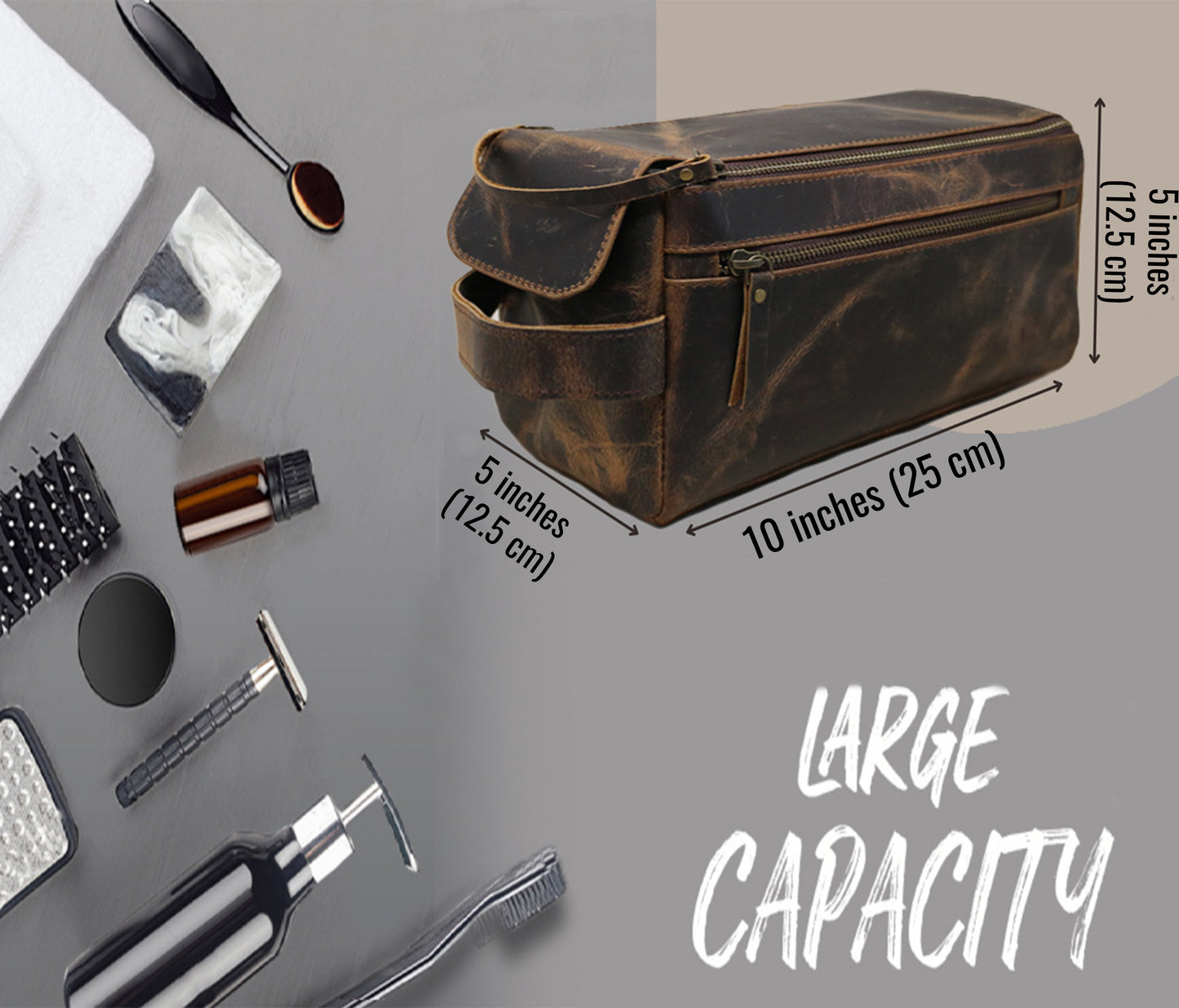 This Handcrafted Leather Dopp Kit Is Built For Modern Adventurers, Business Travelers, And Frequent Flyers. Made From Premium Vintage With Sturdy Zippers Smart Compartments, It Holds Grooming Tools, Skincare, Shaving Supplies Ease. Compact Stylish, It’s Perfect Carry-ons, Road Trips, Or Weekend Getaways. A Timeless Personalized Birthday Gift, Graduation Customized Gift Men Women—the Travel Companion Those Who Value Elegance Utility.