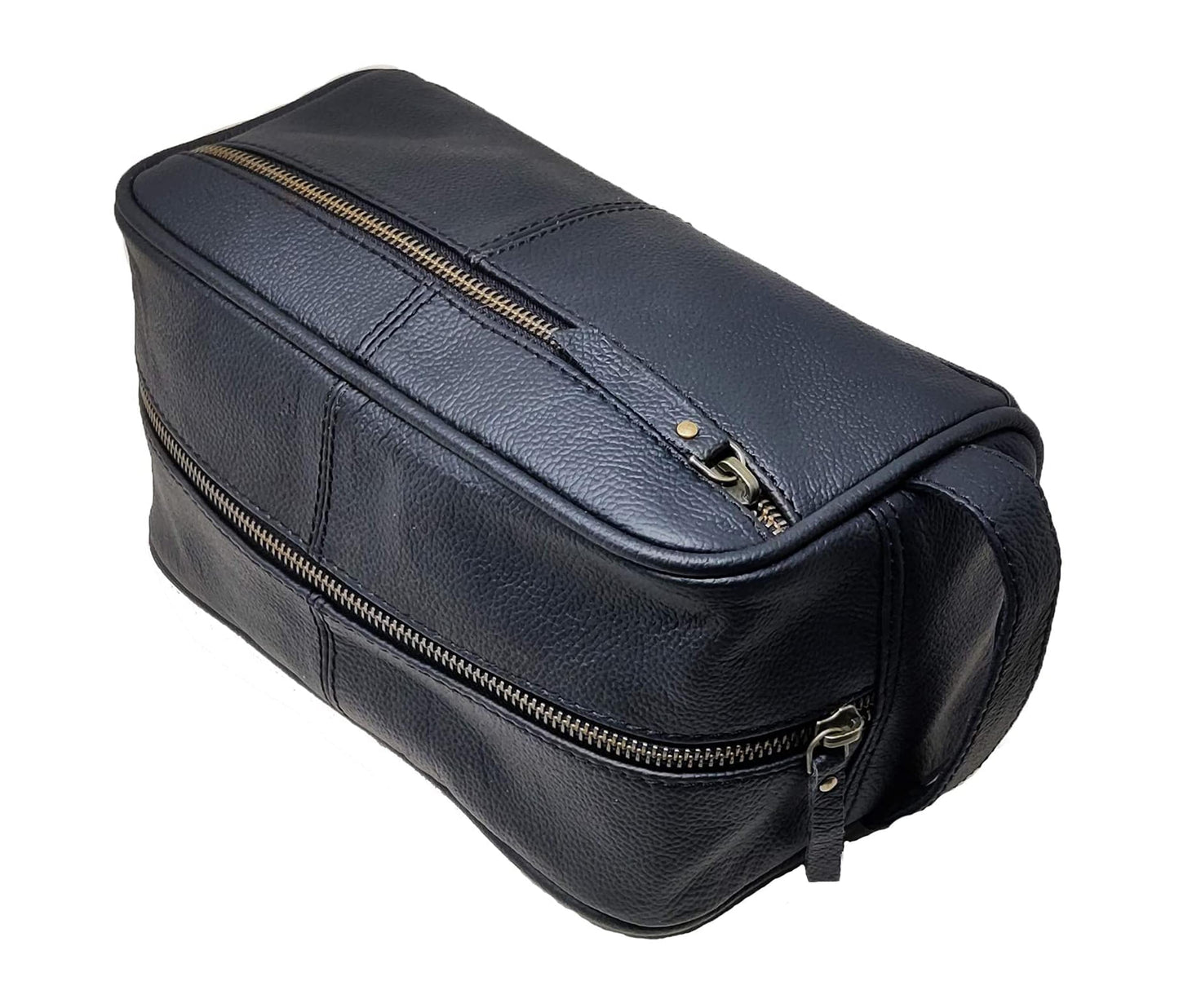 Premium Black Leather Dopp Kit, A Luxury Toiletry Bag Designed For Smart Storage And Timeless Style. With Multiple Zippered Pockets, This Handmade Wash Keeps Grooming Essentials Organized—top Zipper Fits Shaving Cream Or Cologne, While The Front Pocket Stores Razors, Combs, Lip Balm. Spacious Main Compartment Holds Full-size Bottles Ease. Versatile Men’s Women’s Travel Organizer, It's Perfect Birthday Gift, Graduation Personalized Gift Any Journey.