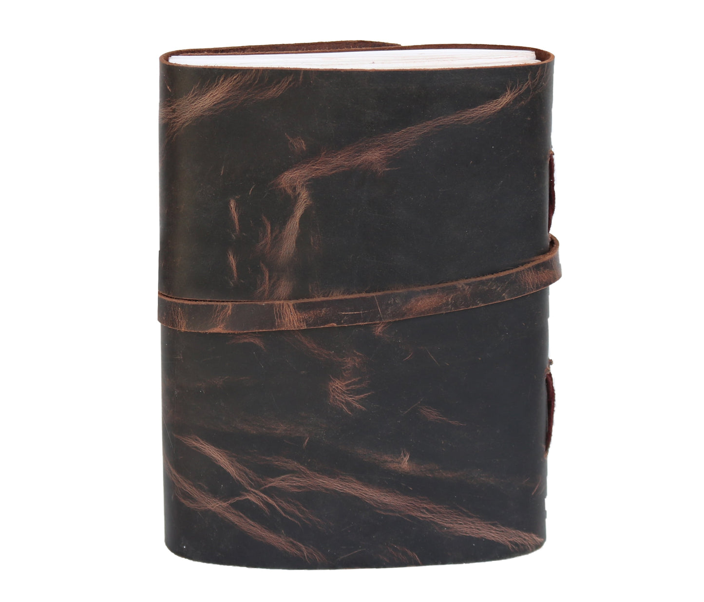 Discover Timeless Craftsmanship With This Handmade Leather Journal, Expertly Crafted From Genuine Buffalo A Naturally Distressed, Rugged Finish. The Vintage Wrap-around Strap Ensures Secure Closure While Adding Rustic Charm. Perfectly Sized For Daily Use, 6x8 Inch Refillable Journal Features Thick, Unlined Acid-free Paper—ideal Sketching, Journaling, Note-taking, Or Gifting. Durable Coptic-stitched Spine Allows It To Lay Flat. Thoughtful, Customized Notebook Artists, Travelers, And Writers