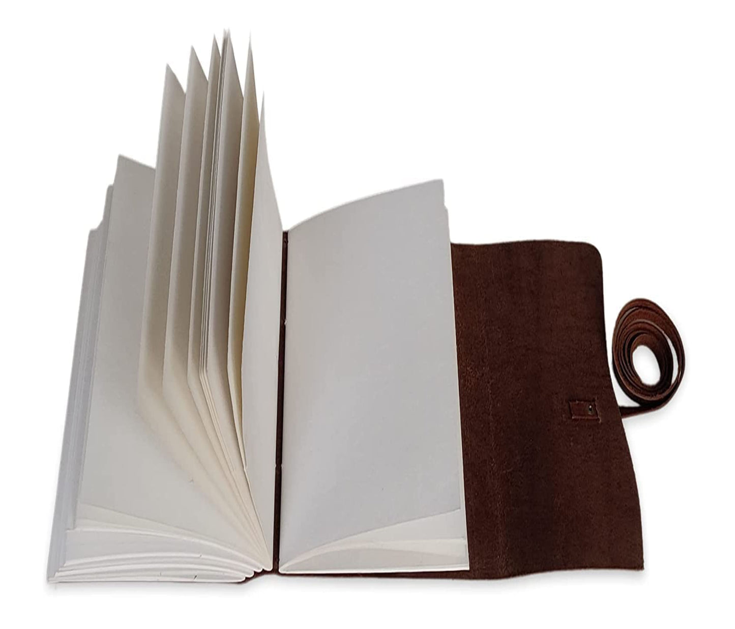 Unfold Timeless Elegance With This Handcrafted Leather Journal, Designed A Rich Suede Interior And Wraparound Strap For Added Protection Style. The Lay-flat Design Reveals Thick, Unlined, Acid-free Pages—ideal Writing, Drawing, Or Sketching. Crafted From Full-grain Natural Distressing, It Offers Rustic Charm That Appeals To Vintage Lovers, Writers, Creatives. Perfect Personalized Gift Journaling, Travel, Daily Inspiration.