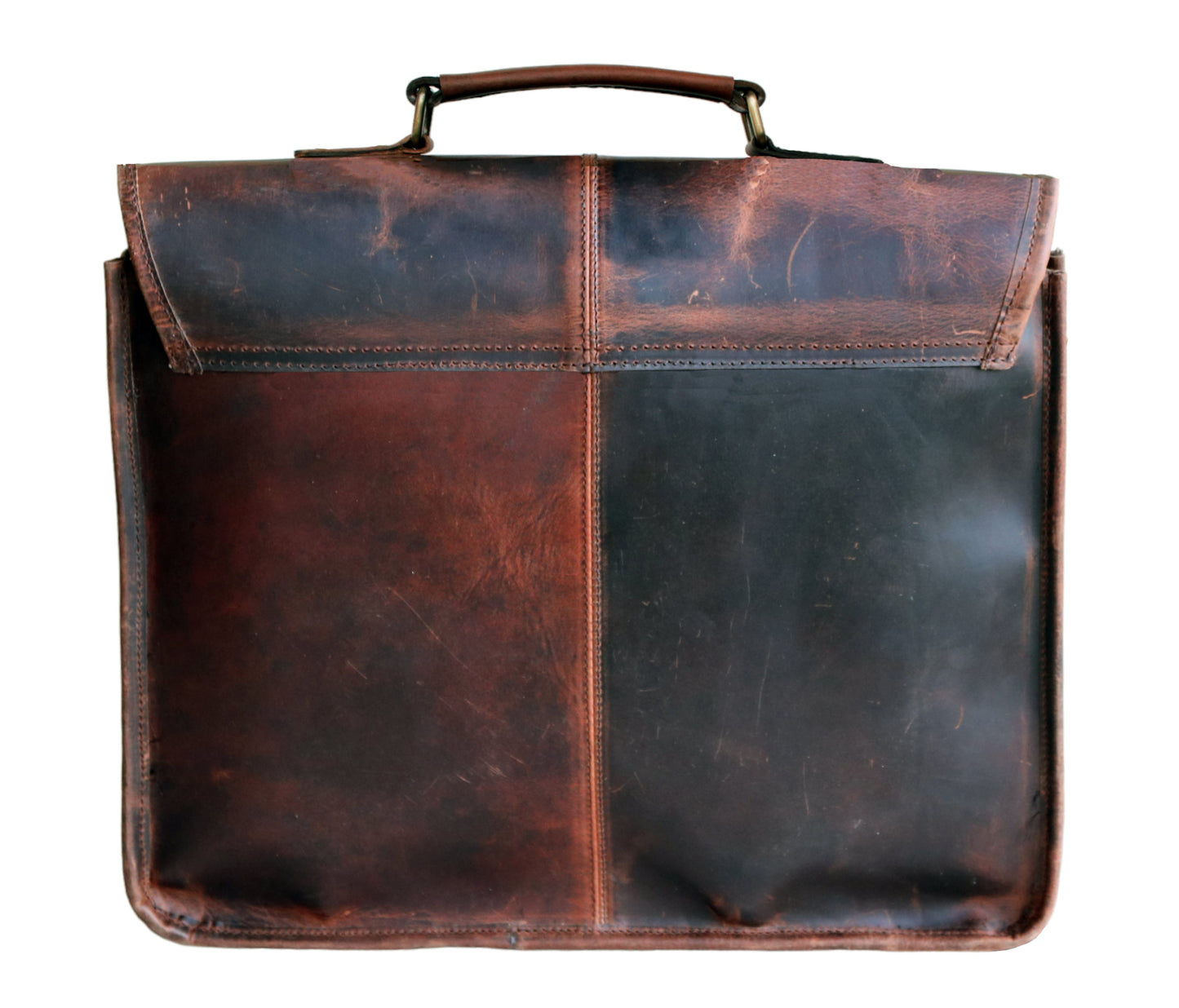 This Rear View Reveals The Refined Simplicity Of Our Handmade Leather Briefcase—a Personalized, Customized Gift For Men And Women That Balances Character Function. Crafted From Premium Full-grain Leather, Dual-tone Patina Natural Variations Make Each Piece Unique. A Discreet Slip Pocket Offers Quick Access To Documents Or Tablets. With Reinforced Stitching Sturdy Handle, It’s An Ideal Graduation Gift, Birthday Everyday Professional Companion.