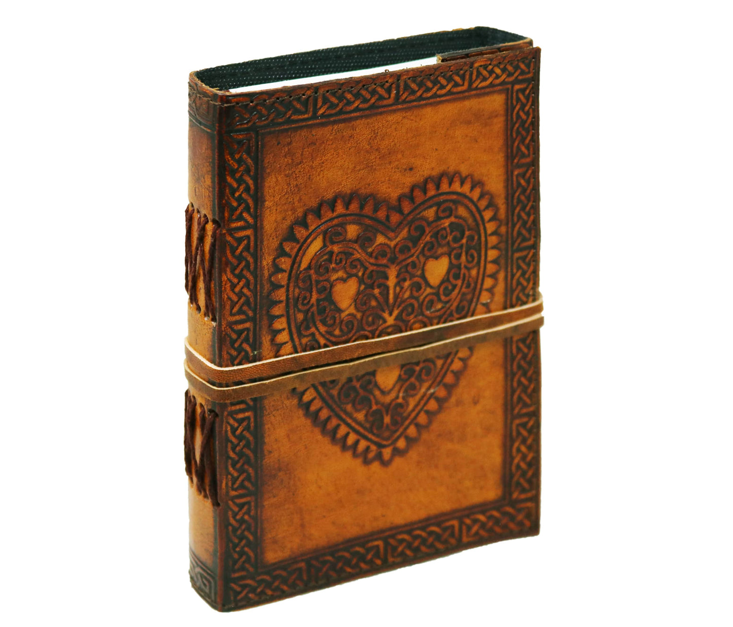 This Handmade Leather Journal Features A Beautifully Embossed Heart Design, Crafted From Genuine With Rich, Rustic Finish. Ideal As Gift For Writers, Artists, Or Travelers, Vintage-style Notebook Is Perfect Journaling, Sketching, Daily Notes. The Includes Secure Wrap-around Strap And Celtic-inspired Border Detailing. Unique Piece Of Artisan Craftsmanship, It Appeals To Those Who Appreciate Sustainable, Eco-friendly Products. Use Gratitude Journal, Travel Diary, Personal Notebook. Gifting On Birthdays