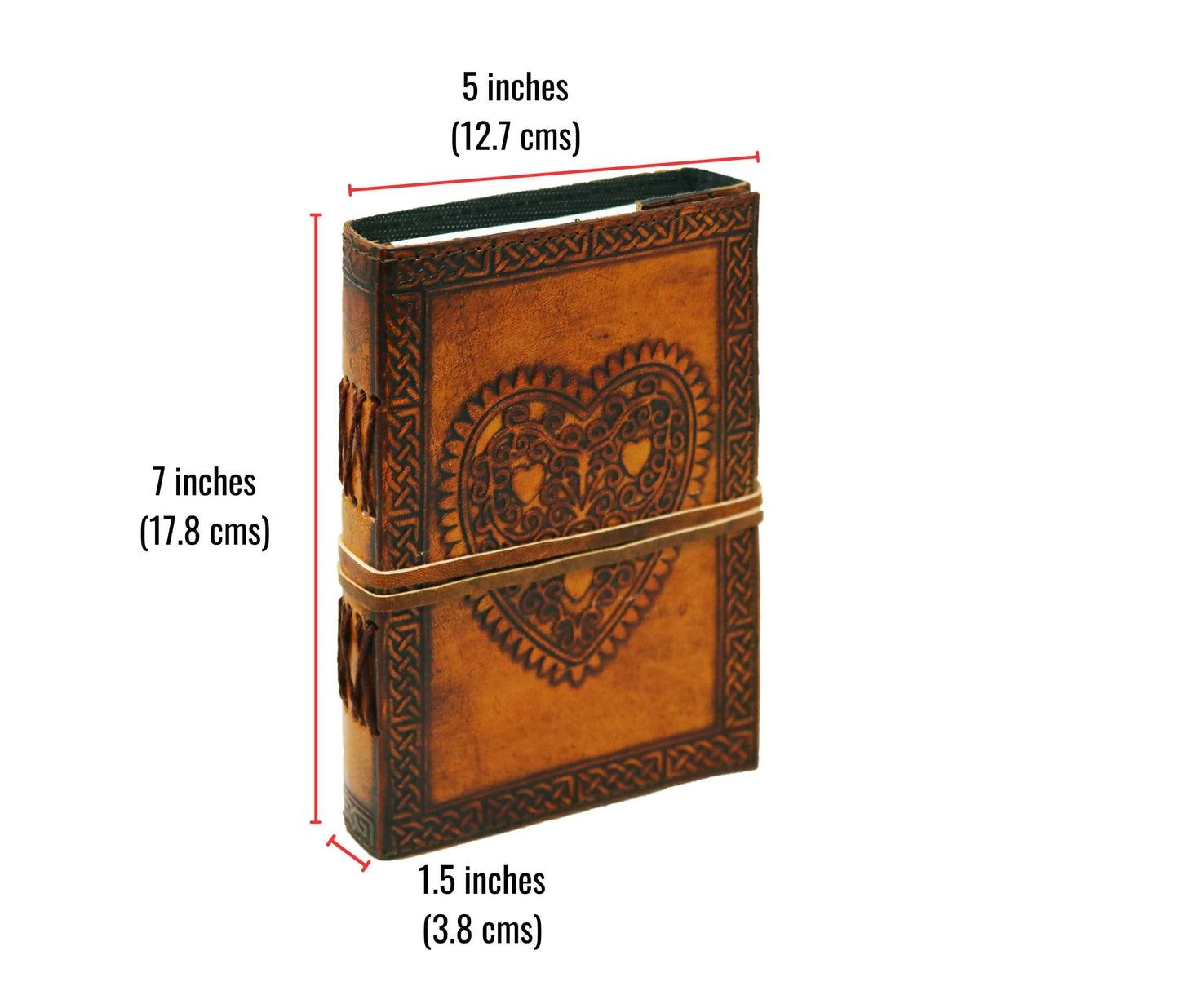 This 7x5-inch Handcrafted Leather Journal Features A Romantic Heart Embossing With Celtic Borders, Perfect As Valentine’s Gift, Anniversary Present, Or Personal Diary. Made From Genuine Vintage Finish And Secure Wrap-around Strap, It’s Ideal For Journaling, Sketching, Note-taking. Sustainably Handmade By Artisans, An Eco-conscious, Personalized Gift Writers, Artists, Travelers—an Inspiring Keepsake Lovers Of Boho Style, Spiritual Tools, Creative Expression.