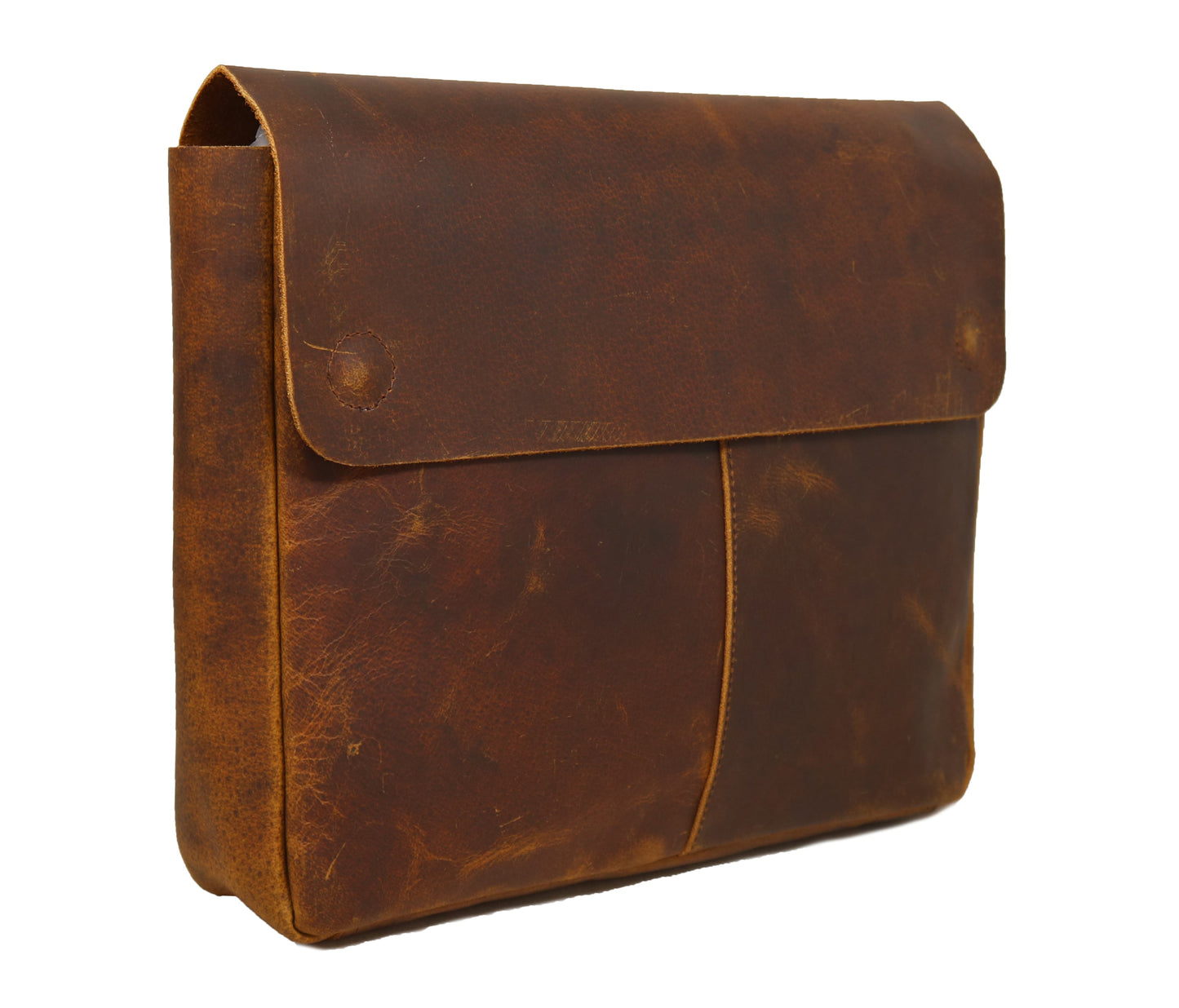 This Sophisticated Leather Laptop Sleeve Is Crafted From Authentic Full-grain Buffalo Leather, Offering A Rich Vintage Look And Lasting Durability. Its Sleek Design Features A Protective Flap And Fine Stitching—ideal For Laptops, Tablets, Or Paperwork. The Natural Leather Develops A Beautiful Patina Over Time. A Perfect Personalized Birthday Gift, Graduation Gift, Or Customized Gift For Men And Women Seeking Timeless Style, Everyday Functionality, And Professional Elegance.