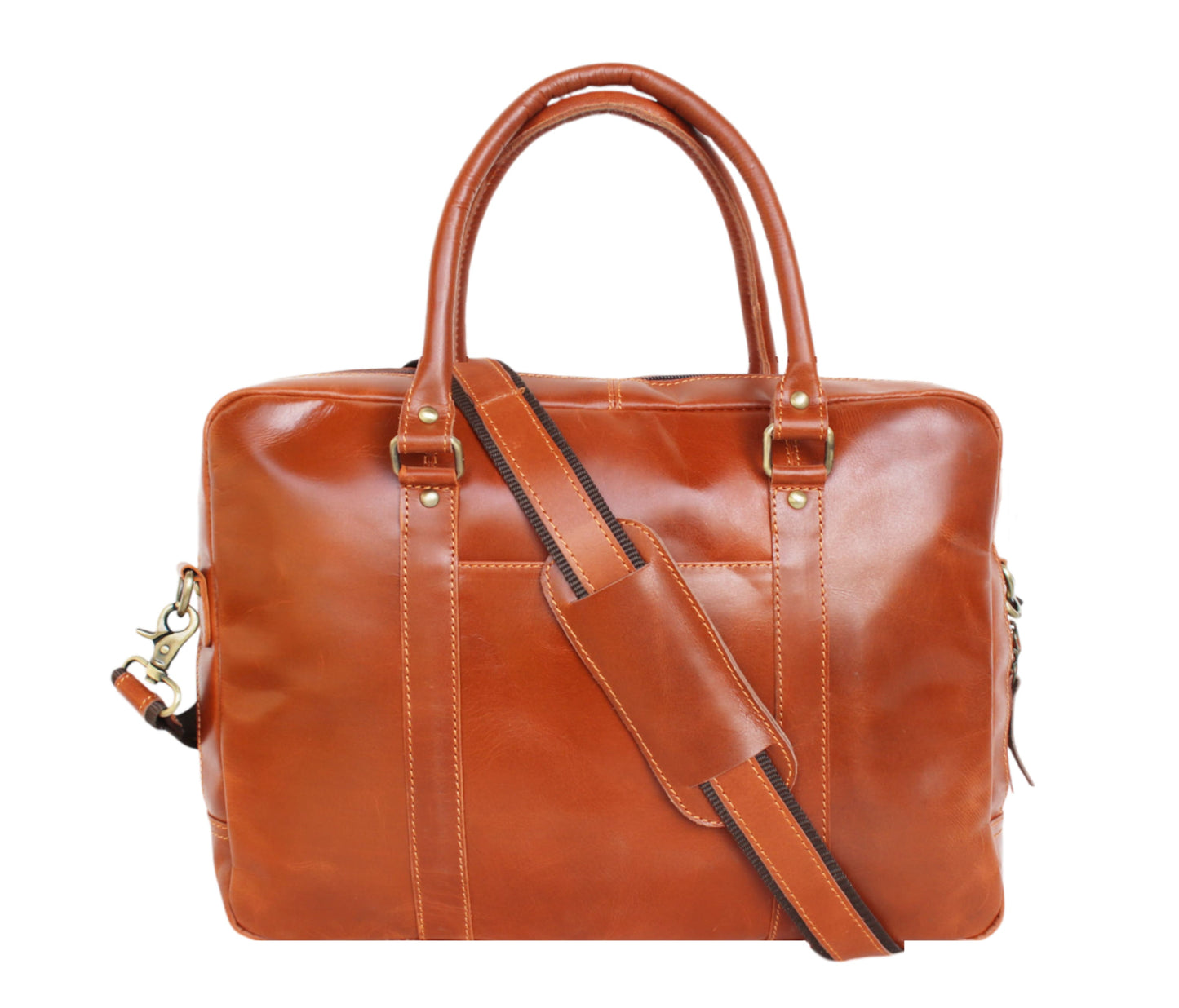 Crafted From High-quality Genuine Leather, This Professional Laptop Briefcase Blends Sophistication With Everyday Functionality. It Features Dual Rolled Handles And A Detachable, Padded Shoulder Strap For Versatile Carrying Comfort. The Clean, Structured Silhouette, Reinforced Stitching, Brass Hardware Exude Timeless Executive Style. Ideal Business Professionals Travelers, Offers Ample Space Laptop, Documents, Daily Essentials—making Reliable, Stylish Companion Work, Meetings, Or Short Trips.