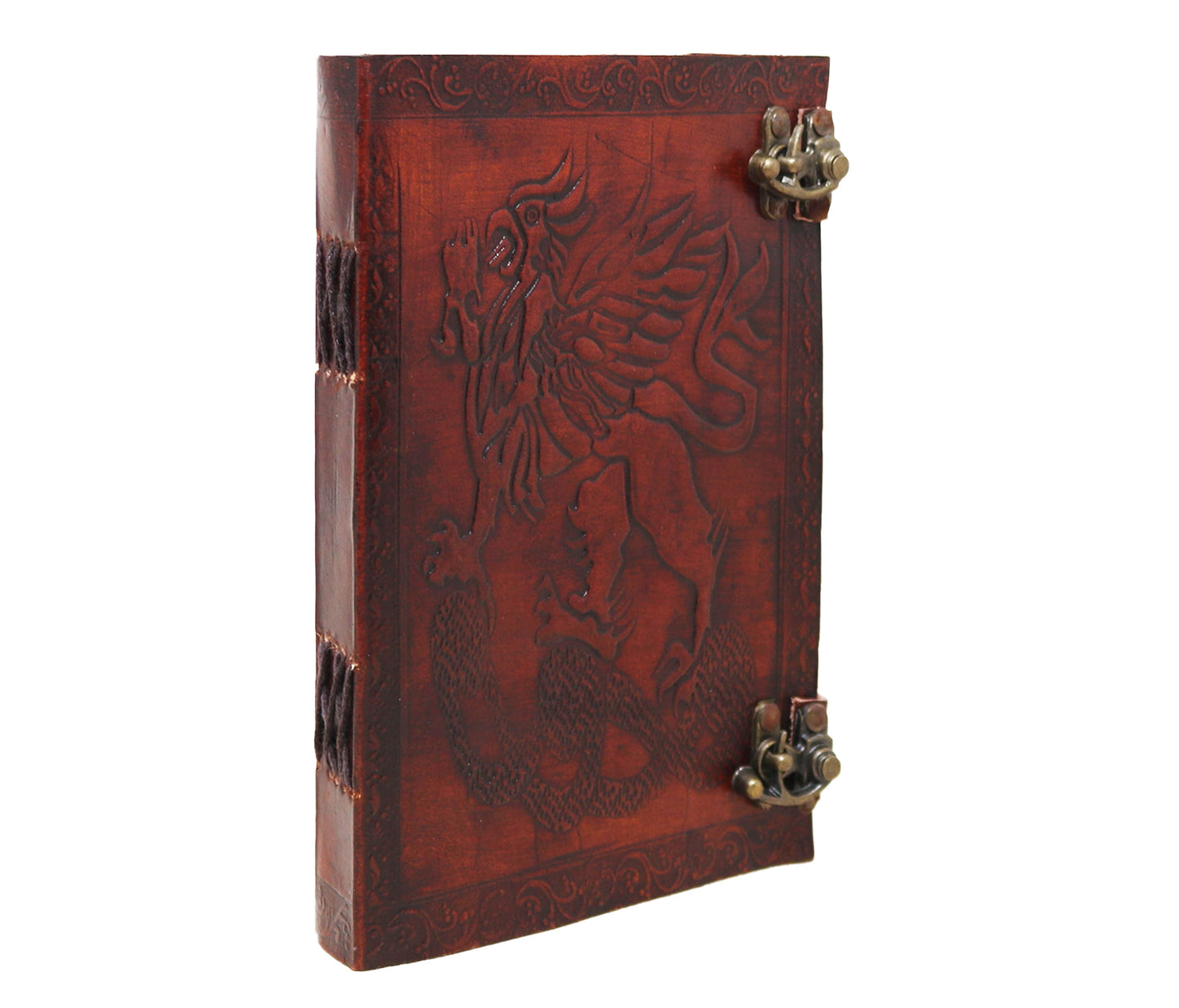 This Handcrafted Leather Journal Features A Majestic Dragon Design Embossed On Rich Red Leather, With Traditional Stitching And Dual Brass Latches For Secure Closure. Perfect Personalized Gift Men Women, It’s Ideal Fantasy Lovers, Writers, Or Collectors. Whether Used As Travel Diary, Sketchbook, Notebook, Customized Piece Makes Thoughtful Graduation Gift, Birthday Present, Unique Keepsake Anyone Who Values Mythical Charm Artisanal Craftsmanship