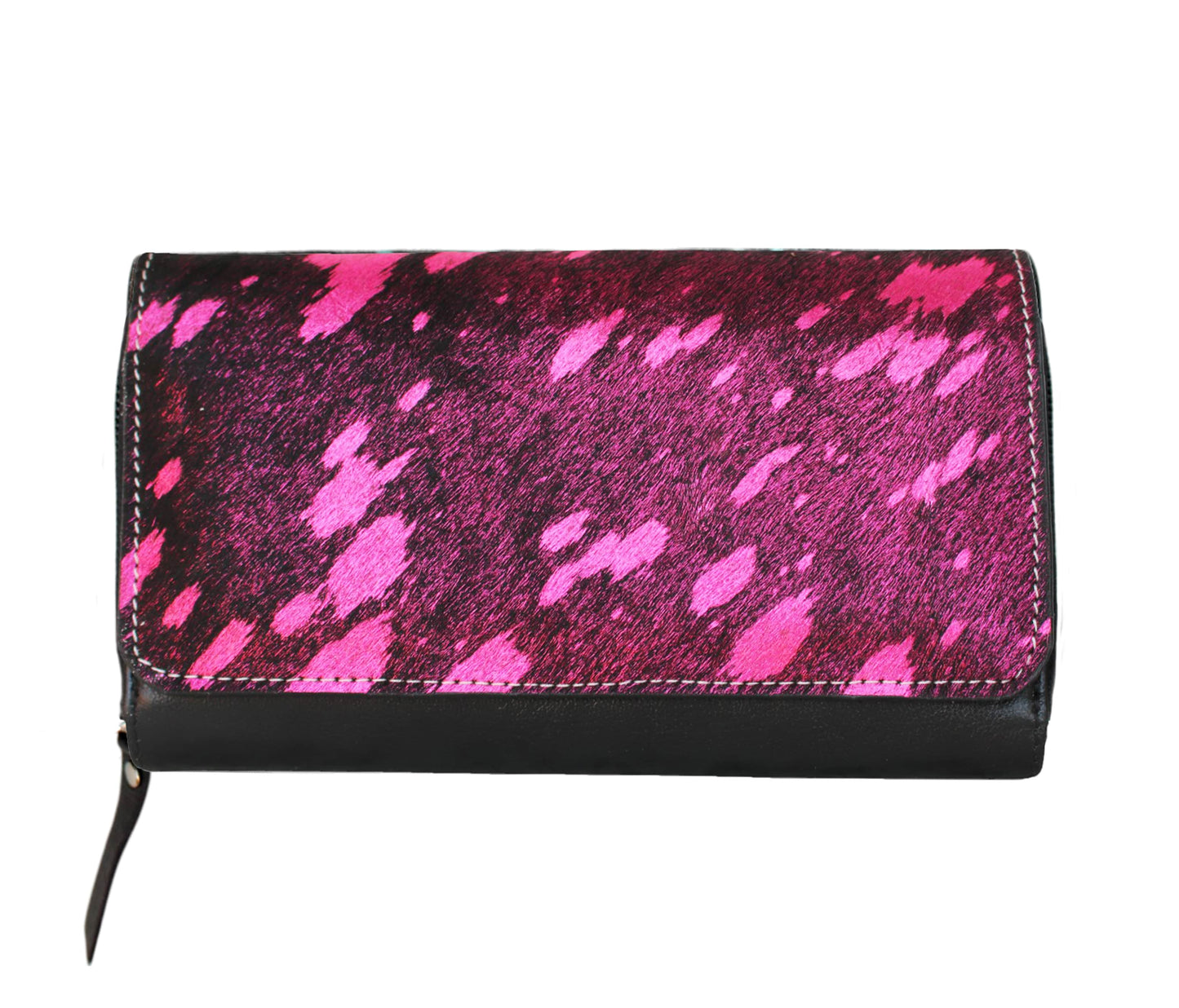 Personalized Leather Women’s Wallet, Featuring A Striking Pink Splatter Pattern On Sleek Black Base Stylish And Functional Customized Gift For Women. Ideal Daily Use, Office Meetings, Or Evening Events, This Elegant Zippered Clutch Offers Ample Space Cards, Cash, Coins, Keys. Perfect Birthday Gift, Graduation Thoughtful Keepsake, Modern Wallet Blends Fashion Practicality Women Who Love To Stay Organized The Go.