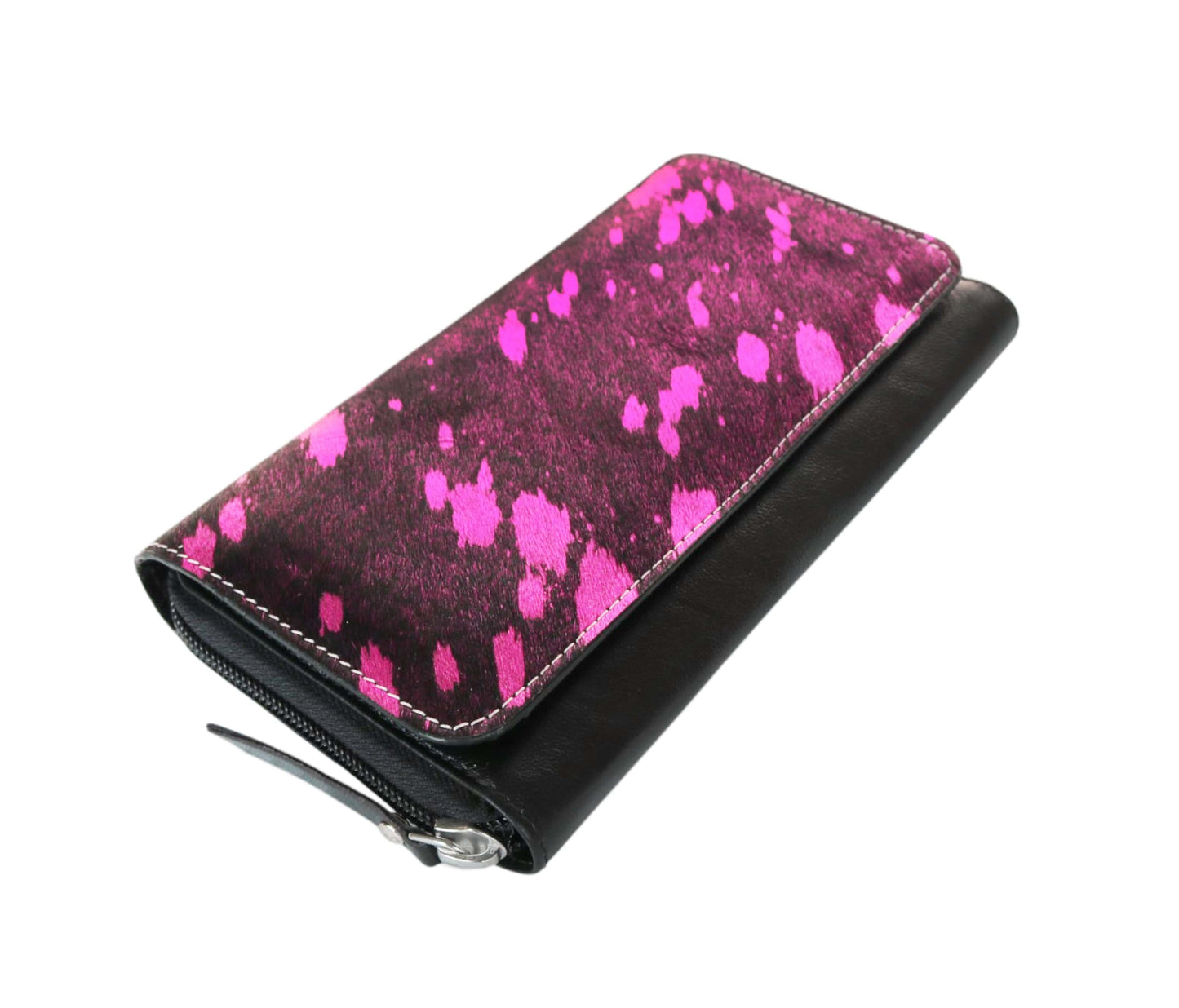 Elevate Your Style With This Premium Leather Women’s Wallet Featuring A Striking Pink Splatter Design, Perfect For Regular Use, Office Elegance, Or Party Chic. Large-capacity Clutch Purse Is Crafted Durability And Sophistication, Offering Multiple Zip Snap Compartments Cards, Cash, Coins, Keys. The Vibrant Color Modern Look Make It Standout Accessory Any Occasion. Ideal As Organizer, Stylish Wallet, Party-ready Clutch.