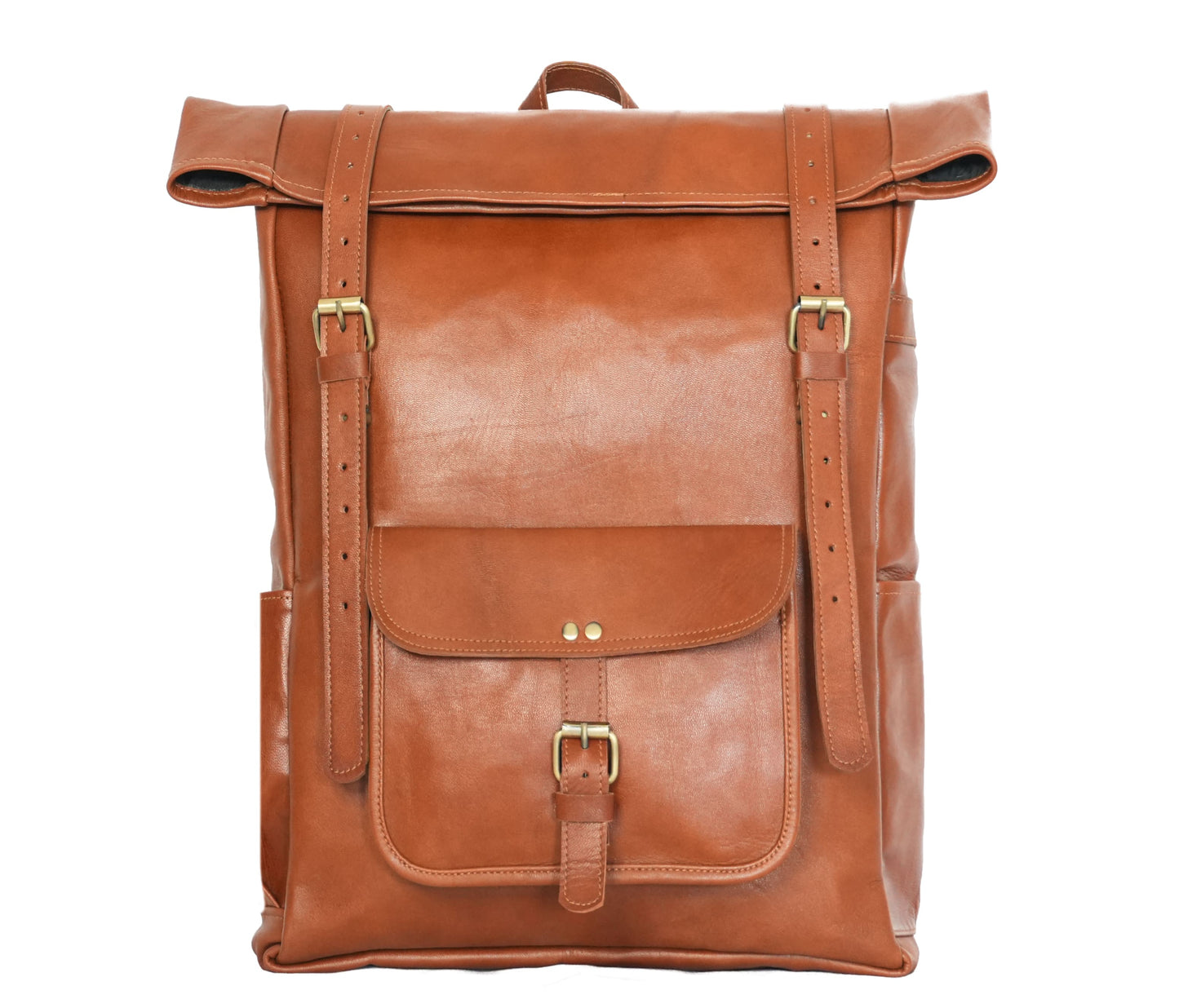 This handcrafted genuine leather roll-top backpack is a personalized blend of rugged style and modern utility. Featuring smooth tan brown finish, adjustable straps, secure front pocket, it’s perfect for daily commutes, travel, or work. The flexible design offers extra storage, making it functional yet stylish choice. A thoughtful customized gift men women—ideal birthdays, graduations, as unique keepsake those who appreciate craftsmanship.
