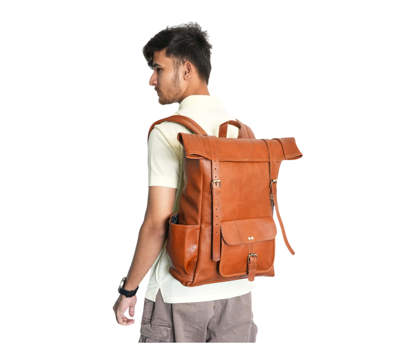 This Premium Genuine Leather Backpack In Rich Tan-brown Offers A Smooth, Timeless Texture—perfect For Both Men And Women. With Spacious Main Compartment, Padded Laptop Sleeve (Fits Up To 17.3”), Front Side Pockets, An Anti-theft Back Pocket, It’s Ideal Work, College, Travel, Or Daily Use. Featuring Adjustable Straps Sturdy Handle, Stylish, Functional Bag Makes Thoughtful Personalized Customized Birthday Graduation Gift Him Her.
