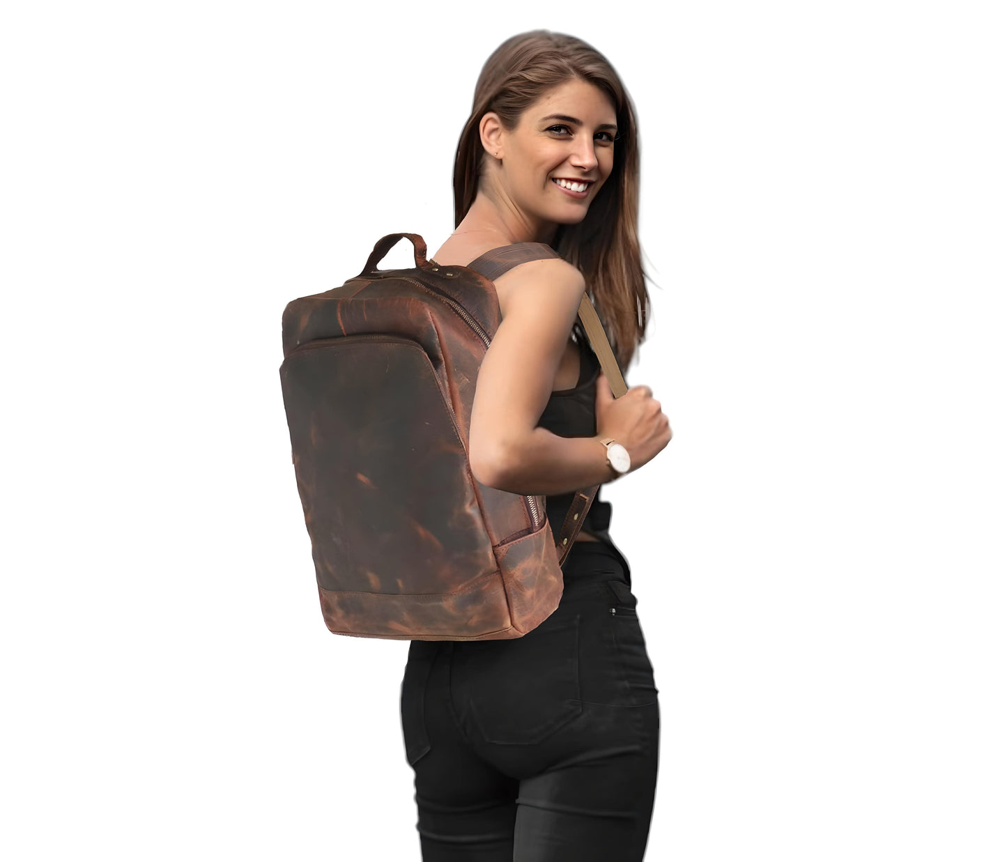This Genuine Leather Backpack In Rich Brown Combines Rugged Charm With Lasting Comfort, Making It A Perfect Personalized Or Customized Gift For Men And Women. Ideal For Work, Travel, Or Daily Use, It Features Soft Yet Sturdy Shoulder Straps And A Spacious Main Compartment For Laptops, Books, And Essentials. With Premium Zippers And A Minimalist Vintage Design, It’s A Thoughtful Graduation Gift, Birthday Gift, Or Stylish Companion For Students, Commuters, And Adventurers