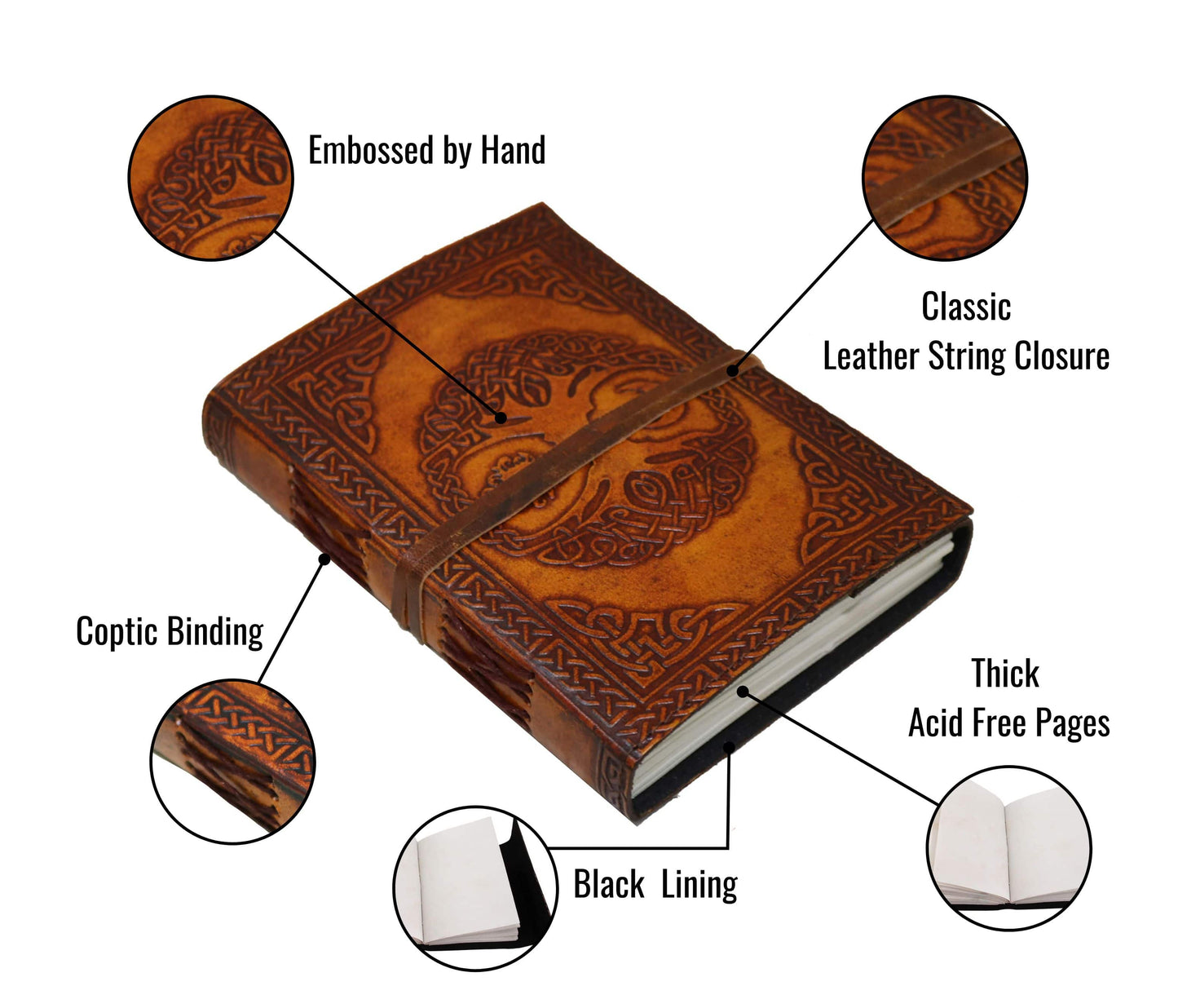 This Beautifully Handcrafted Leather Journal Is More Than A Notebook—it’s Personalized Work Of Art. Featuring Hand-embossed Details, Classic String Closure, And Coptic Binding, It’s Built To Last. The Elegant Black Lining Thick, Acid-free Pages Protect Your Words Sketches. Ideal For Writers, Artists, Travelers, It Makes Meaningful, Customized Gift Birthdays, Graduations, Or Spiritual Occasions. Perfect Blend Timeless Craftsmanship Creative Utility.