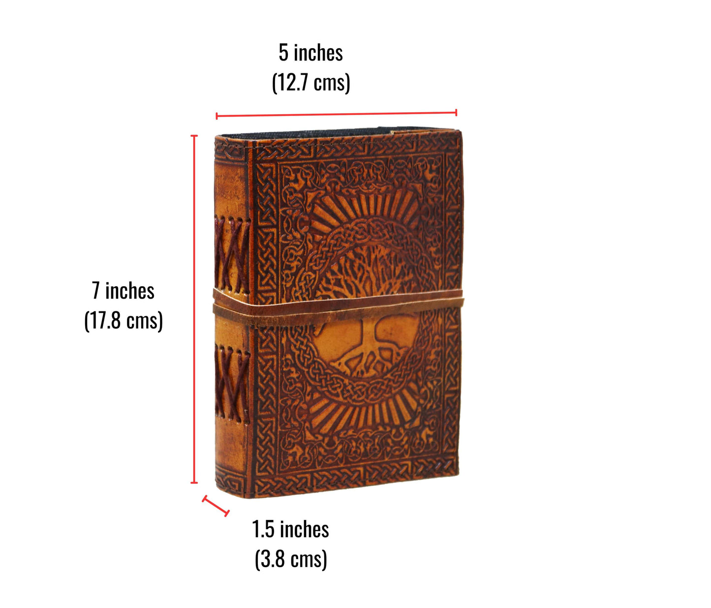 This Handcrafted Leather Journal Measures 7 X 5 1.5 Inches (17.8 12.7 3.8 Cm) And Features A Personalized Tree Of Life Design Embossed Into Genuine Leather. The Classic Wrap-around Strap Adds Rustic Charm, While Acid-free Pages Offer Perfect Canvas For Writing Or Sketching. Customized Gift Idea Men Women—ideal Birthdays, Graduation, Anniversaries, Creative Journaling. Timeless Keepsake Inspired Minds.