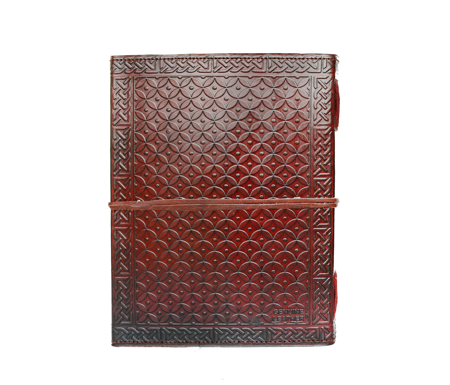 This Handcrafted Leather Journal Features An Intricately Embossed Scale-pattern Design, Adding Texture And Timeless Charm. The Rich Reddish-brown Cover Is Both Rugged Elegant, Secured With A Traditional Wraparound Tie. Inside, Premium Acid-free Pages Offer Smooth Surface For Journaling, Sketching, Or Note-taking. Personalized Thoughtfully Made, Customized Makes Perfect Gift Writers, Travelers, Creatives—an Ideal Birthday Graduation Men Women Who Value Artisanal Craftsmanship.