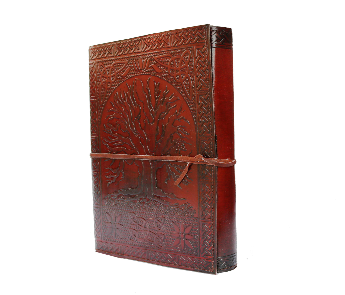 Elevate Your Journaling With This Personalized Tree Of Life Leather Journal—symbolizing Strength, Growth, And Connection. Handcrafted From Genuine Leather With Detailed Celtic Knot Embossing, Its Rich Brown Cover And Classic Tie Closure Protect Your Entries. Compact And Lightweight, It’s Ideal For Travel, Daily Reflection, Or Spiritual Journeys. With Thick, Unlined, Eco-friendly Pages Inside, This Customized Notebook Makes A Meaningful Birthday Gift, Graduation Gift, Or Thoughtful Keepsake For Both