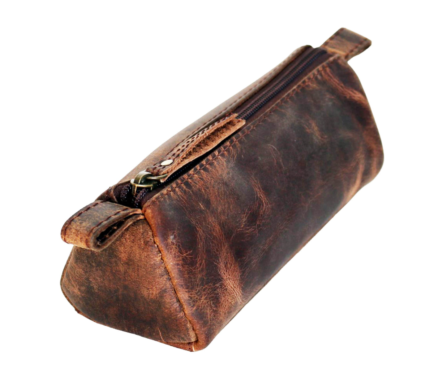 This Sophisticated Vintage-style Buffalo Hide Organizer Features A Unique Triangular Silhouette That Stands Upright And Stylish. Crafted From Authentic Full-grain Leather, It Includes Smooth Ykk Zipper, Leather Pull Tab, Side Handles For Easy Carry. Ideal Grooming Tools, Tech Cables, Or Travel Gear, It’s Timeless Customized Gift Men Women, Perfect Personalized Birthday Graduation Those Who Value Elegance Utility.