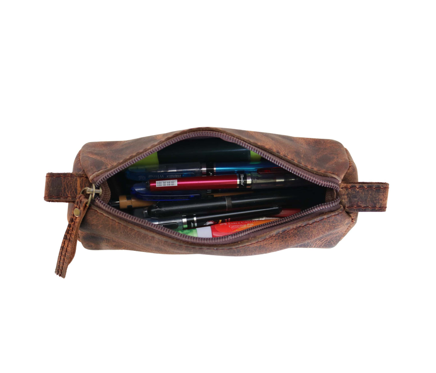 This Rustic, Handcrafted Buffalo Hide Gear Pouch Is Made From Premium Genuine Leather With A Rich Vintage Patina. Perfect For Storing Pens, Gadgets, Or Office Tools, It Features Smooth Ykk Zipper And Side Handles Grab-and-go Ease. Sleek Yet Spacious, Fits Effortlessly In Backpacks Laptop Bags. Thoughtful Personalized Birthday Gift, Graduation Customized Gift Men Women—ideal Creators Who Value Style Function.