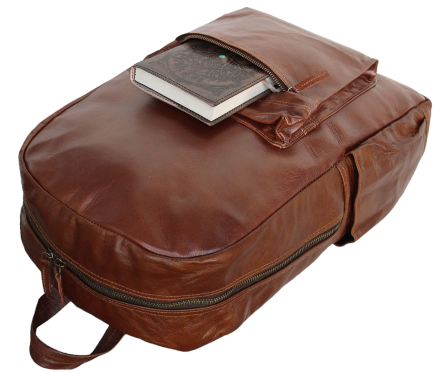 Effortless Access Meets Everyday Elegance In This Personalized Brown Leather Work Backpack—crafted From Full-grain Buffalo With A Structured Silhouette. Ideal As Customized Gift For Men And Women, It Makes Thoughtful Graduation Or Birthday Gift. Front Zippered Pocket Keeps Essentials Like Planners Notebooks Within Reach, While The Durable Top Handle, Side Compartments, Reinforced Zippers Ensure Lasting Function Style—perfect Both Professionals Creatives.