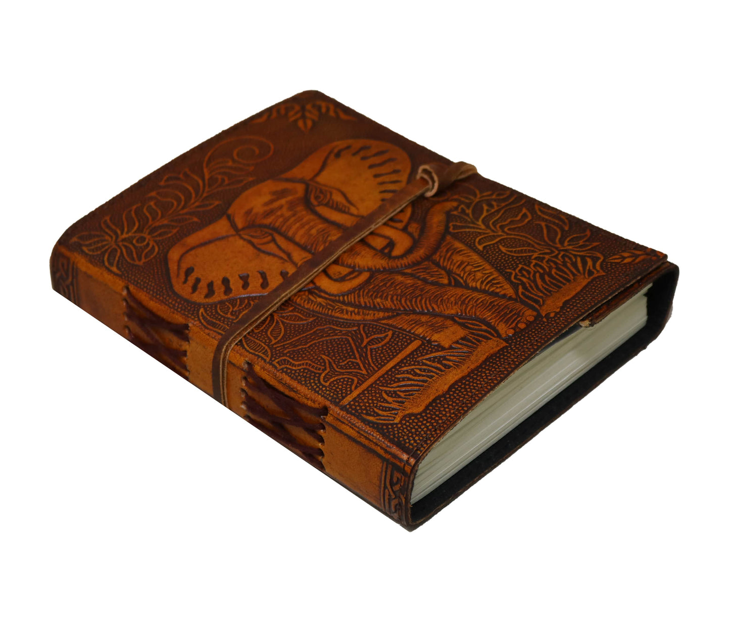 Majestic Elephant Leather Journal – Handcrafted Vintage Notebook With Wrap Closure Embrace The Spirit Of Wisdom And Strength This Handmade Featuring A Beautifully Hand-embossed Design. Skillfully Crafted From Premium Full-grain Leather, Exudes An Earthy Charm Rustic Elegance. Classic Ensures Your Thoughts Stay Safe, While Hand-stitched Coptic Binding Allows To Lay Flat For Easy Writing. Inside, You’ll Find Thick, Acid-free Pages Black Lining—perfect Journaling, Sketching, Or Documenting Adventures.