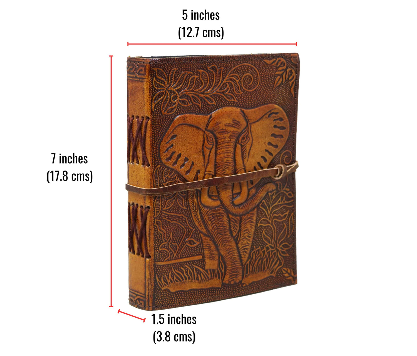 Handmade Elephant Leather Journal – 5x7 Vintage Notebook With Wrap Closure Celebrate Wisdom And Strength This Embossed Journal, Handcrafted From Authentic Full-grain Adorned A Majestic Design Deeply By Hand. Sized At 5 X 7 Inches, It's Perfectly Portable Yet Spacious Enough For Your Thoughts, Drawings, Dreams. Secure Stories The Classic String Closure, While Coptic-stitched Spine Allows Easy Lay-flat Use. Inside, You’ll Find Thick, Acid-free Pages, Ideal Writing, Sketching, Or Even Travel Journaling.
