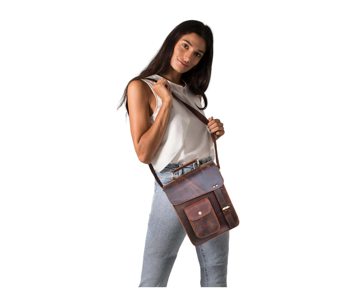 Step Out In Style With This Vintage Leather Crossbody Bag, Expertly Handcrafted From Premium Buffalo For Lasting Durability And Timeless Charm. Designed Both Men Women, Personalized Messenger Satchel Includes A Padded Tablet Sleeve, Phone Pocket, Pen Holder, Rear Zipper Essentials. Its Compact Yet Spacious Layout Makes It Perfect Customized Gift Him Or Her—ideal As Graduation Gift, Birthday Daily Companion Work Travel.