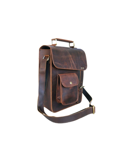 Crafted From Premium Buffalo Leather, This Vintage-style Crossbody Bag Blends Rugged Elegance With Everyday Function. Its Compact Vertical Profile, Top Handle, Adjustable Strap, And Utility Pocket Make It Perfect For Professionals And Travelers. Ideal For Carrying Tablets, Journals, And Essentials, This Handcrafted Satchel For Men And Women Offers Timeless Appeal. A Great Customized Birthday Gift Or Graduation Gift, It’s A Personalized, Stylish Companion Built For Long-lasting Use And Versatile Daily Carry.