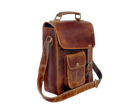This Handcrafted Leather Messenger Bag, Made From Full-grain Rustic Brown Leather, Blends Vintage Charm With Everyday Function. Featuring A Spacious Main Compartment, Adjustable Strap, Sturdy Handle, And Antique Brass Hardware, It’s Perfect For Books, Tablets, Or Daily Essentials. Ideal Both Men Women, It Makes Thoughtful Personalized Customized Birthday Graduation Gift. Stylish Crossbody Travel, Work, Casual Outings—built Timeless Appeal Lasting Use.