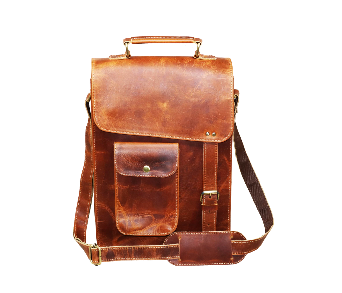 This Stunning Tan Leather Crossbody Bag, Handcrafted From Premium Full-grain Buffalo Leather, Offers A Rich Patina And Timeless Sophistication. Its Structured Design Includes Padded Tablet Sleeve, Phone Pocket, Pen Holders, Medicine Pouch, Front Flap Pocket. Stylish Functional, It Makes An Ideal Personalized Gift For Men Women—a Perfect Birthday Gift, Graduation Or Customized Everyday Companion Built To Age Beautifully Over Time.