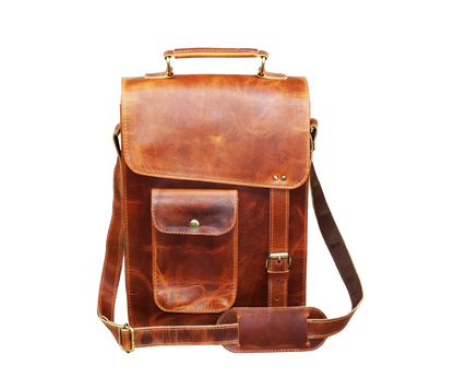 This Stunning Tan Leather Crossbody Bag, Handcrafted From Premium Full-grain Buffalo Leather, Offers A Rich Patina And Timeless Sophistication. Its Structured Design Includes Padded Tablet Sleeve, Phone Pocket, Pen Holders, Medicine Pouch, Front Flap Pocket. Stylish Functional, It Makes An Ideal Personalized Gift For Men Women—a Perfect Birthday Gift, Graduation Or Customized Everyday Companion Built To Age Beautifully Over Time.