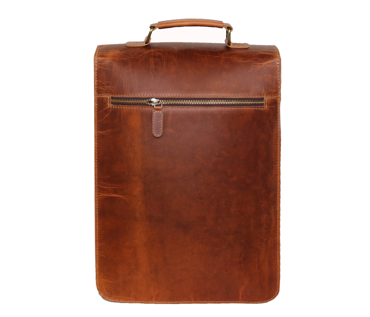 Simplicity Meets Functionality In The Refined Rear Design Of This Vertical Leather Messenger Bag—a Personalized, Customized Gift For Men And Women Who Appreciate Minimal Elegance. Handcrafted From 100% Genuine Buffalo Leather, Its Smooth Back Panel Features A Sturdy Ykk Zipper Quick Access To Essentials. With Structured Build Top Handle, It’s Timeless Graduation Gift, Birthday Or Everyday Companion Professionals Travelers
