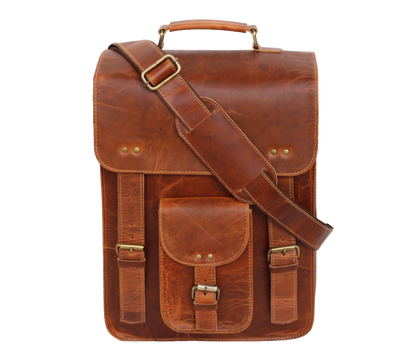 Carry Timeless Charm With This Handcrafted Vintage Leather Backpack, Made From 100% Genuine Buffalo Leather. Featuring Multiple Front Buckle Pockets, A Secure Flap Closure, And An Adjustable Padded Strap, Satchel Is Ideal For Travel, College, Or Daily Office Use. Its Vertical Structure Fits Tablets, Documents, Essentials Ease. Personalized Gift Men Women, It’s Perfect As Birthday Gift, Graduation Everyday Customized Daypack.
