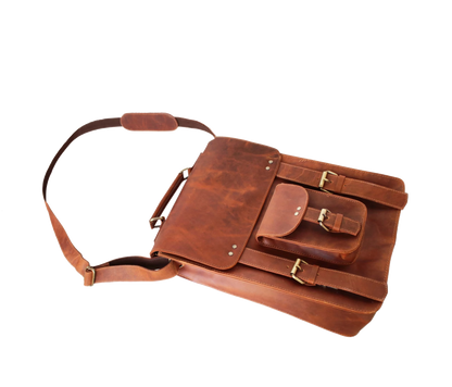 Experience Smart Organization And Everyday Utility With This Handcrafted Leather Messenger Bag, A Perfect Blend Of Form And Function. Captured In Action, It Easily Fits A 13" Laptop, Notebooks, Wallet, And Daily Accessories. Crafted From Premium Buffalo Leather With A Soft-lined Interior, It Features Dedicated Pockets For Tech And Tools. A Personalized, Customized Gift For Men And Women—ideal As A Graduation Gift, Birthday Gift, Or Professional Daily Companion.