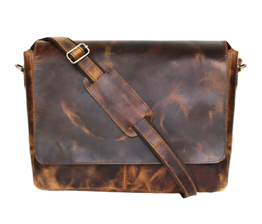 This Vintage-style Distressed Leather Messenger Bag In Rugged Dark Brown Makes A Perfect Personalized Gift For Men And Women. Handcrafted From Premium Full-grain Leather, It Features Broad Padded Shoulder Strap Comfort Minimalist Flap Urban Appeal. Ideal Carrying Laptops Essentials, It’s Stylish Graduation Gift, Birthday Or Customized Work Professionals, Students, Travelers Who Appreciate Both Timeless Elegance Daily Functionality. 